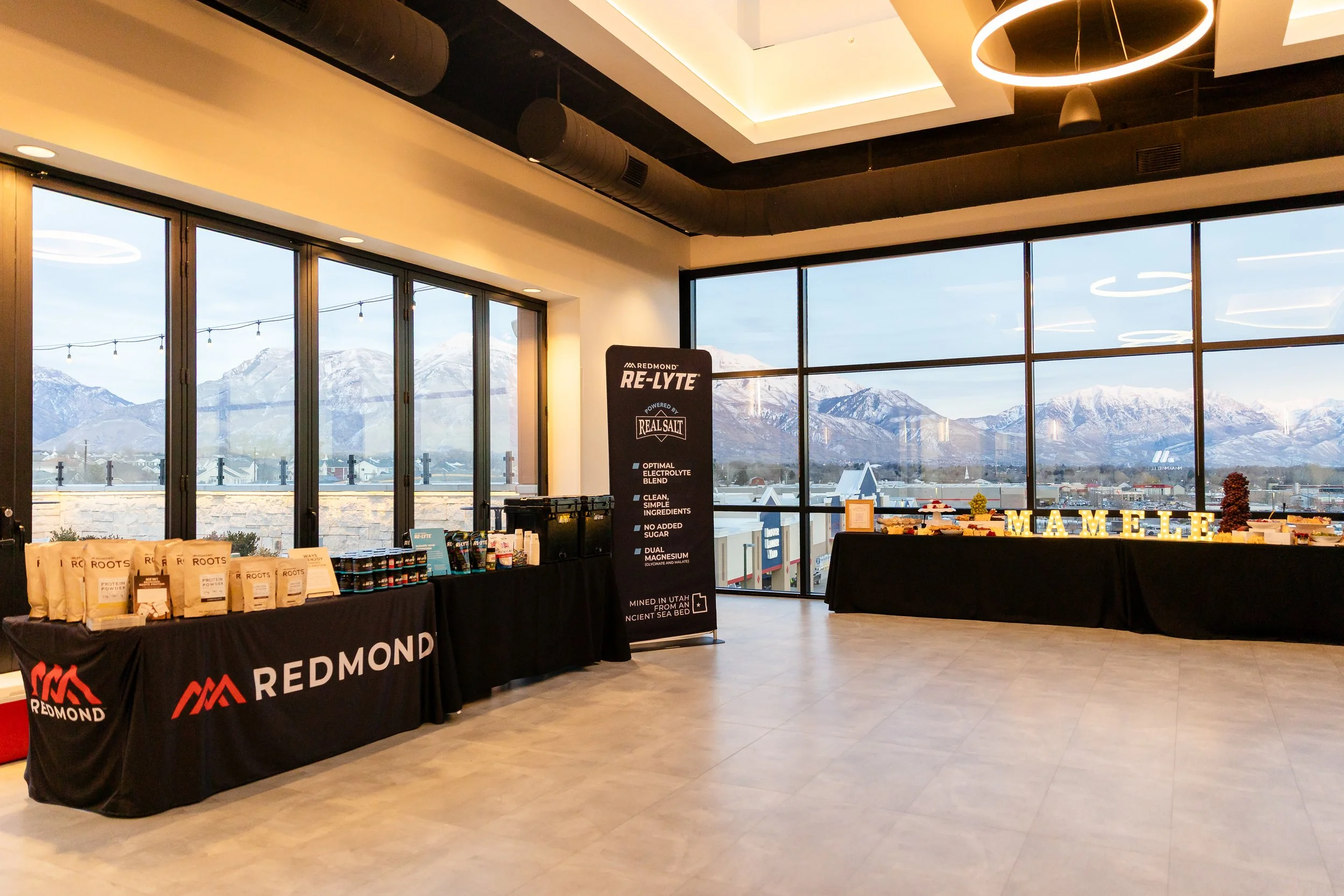 Vendor tables setup in the Skylight Room.