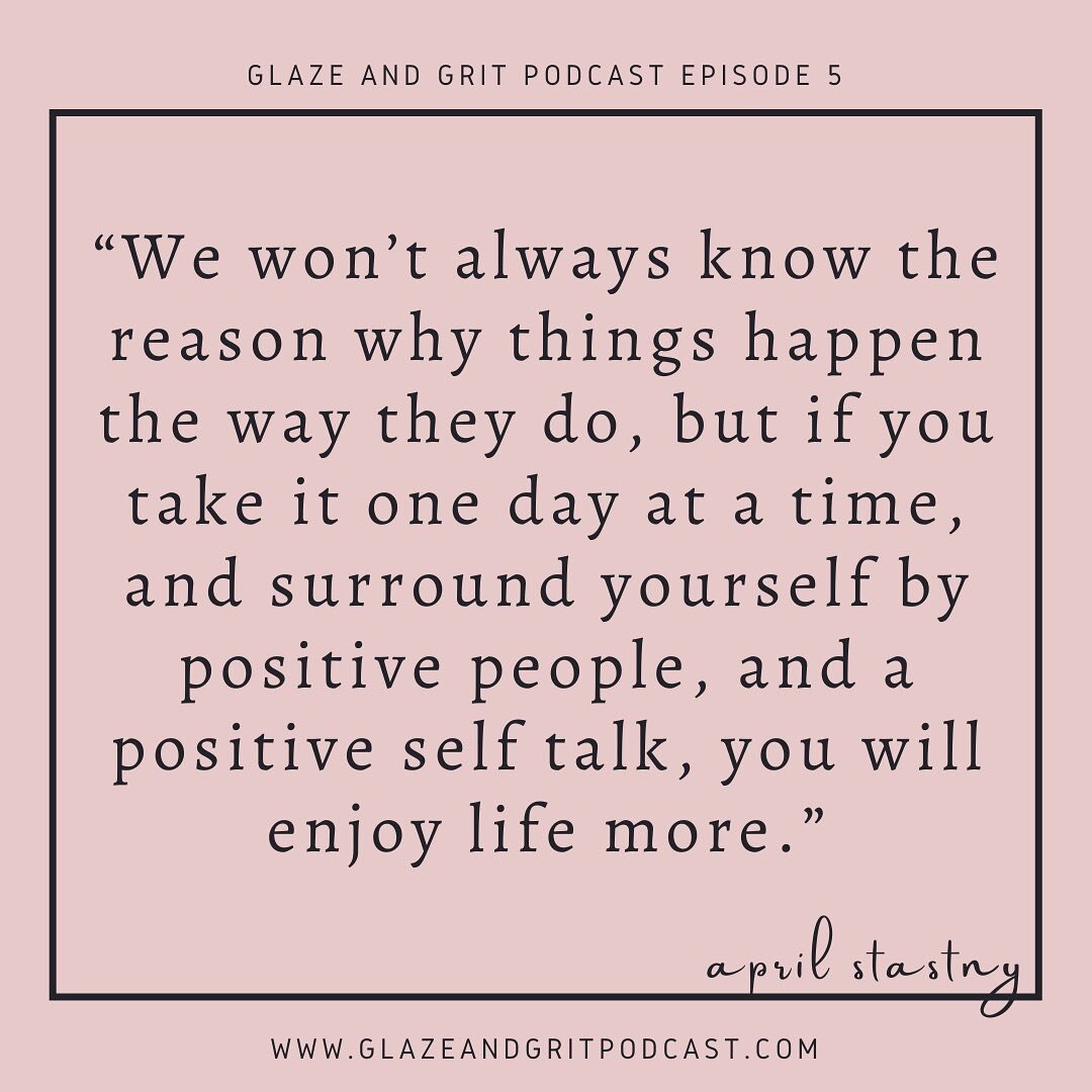 Have you listened to the latest Glaze and Grit episode, featuring April Stastny? April and I connected via Zoom where she shared her journey of receiving a life changing diagnosis at the age of 23 and the incredible women who inspire her. I&rsquo;d l