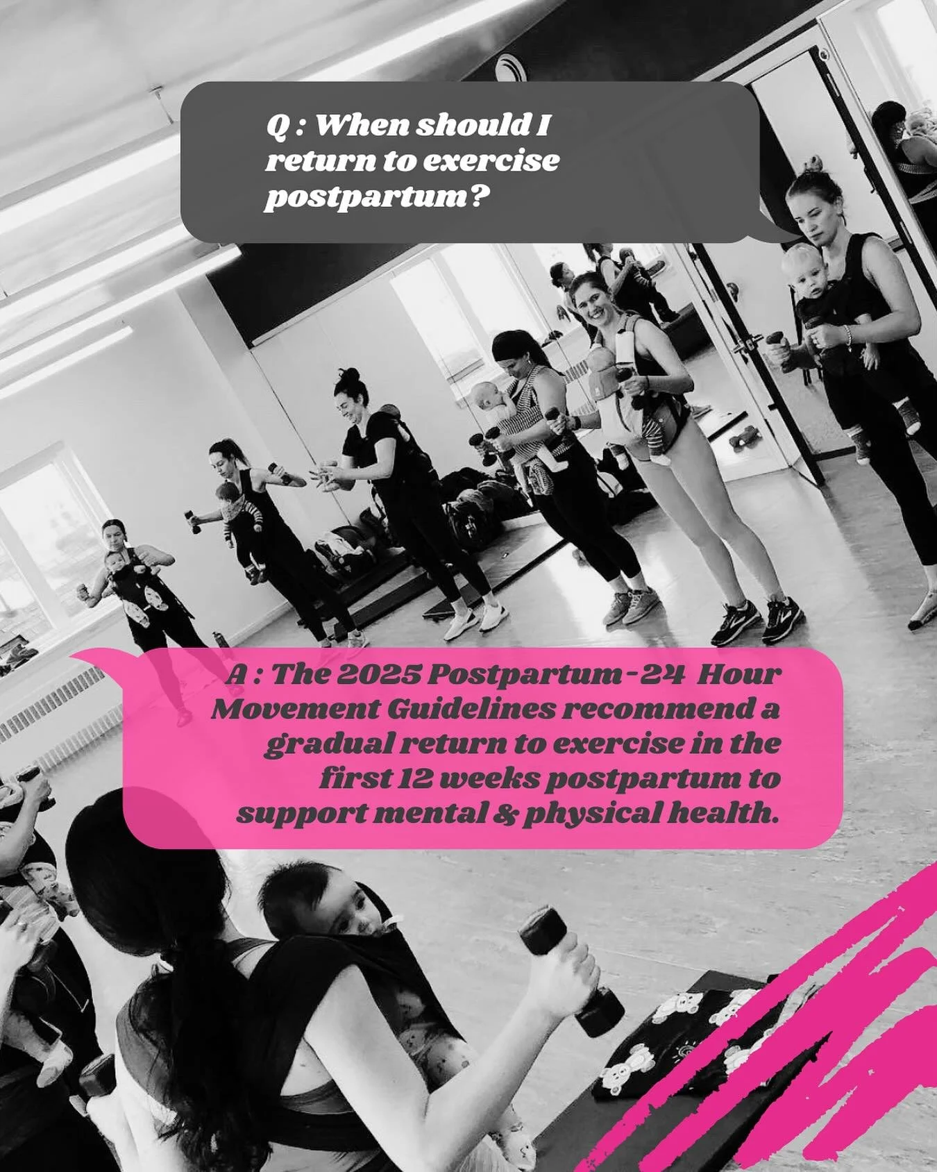 ✨ When should you return to exercise postpartum? ✨

The answer might surprise you &mdash; it&rsquo;s not about waiting months or jumping back into &ldquo;pre-baby&rdquo; workouts.

The 2025 Postpartum 24-Hour Movement Guidelines recommend a gradual r