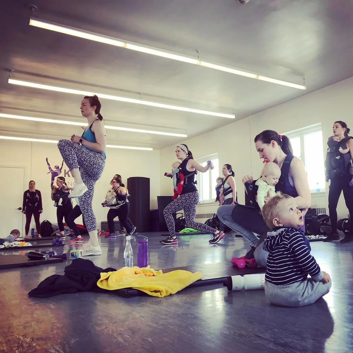 Q: How do your classes help me rebuild strength after baby?

A:  We focus on building back strength with body weight, lower load and moderate volume.  As you get stronger and build your endurance we progress you by increasing volume versus load (heav