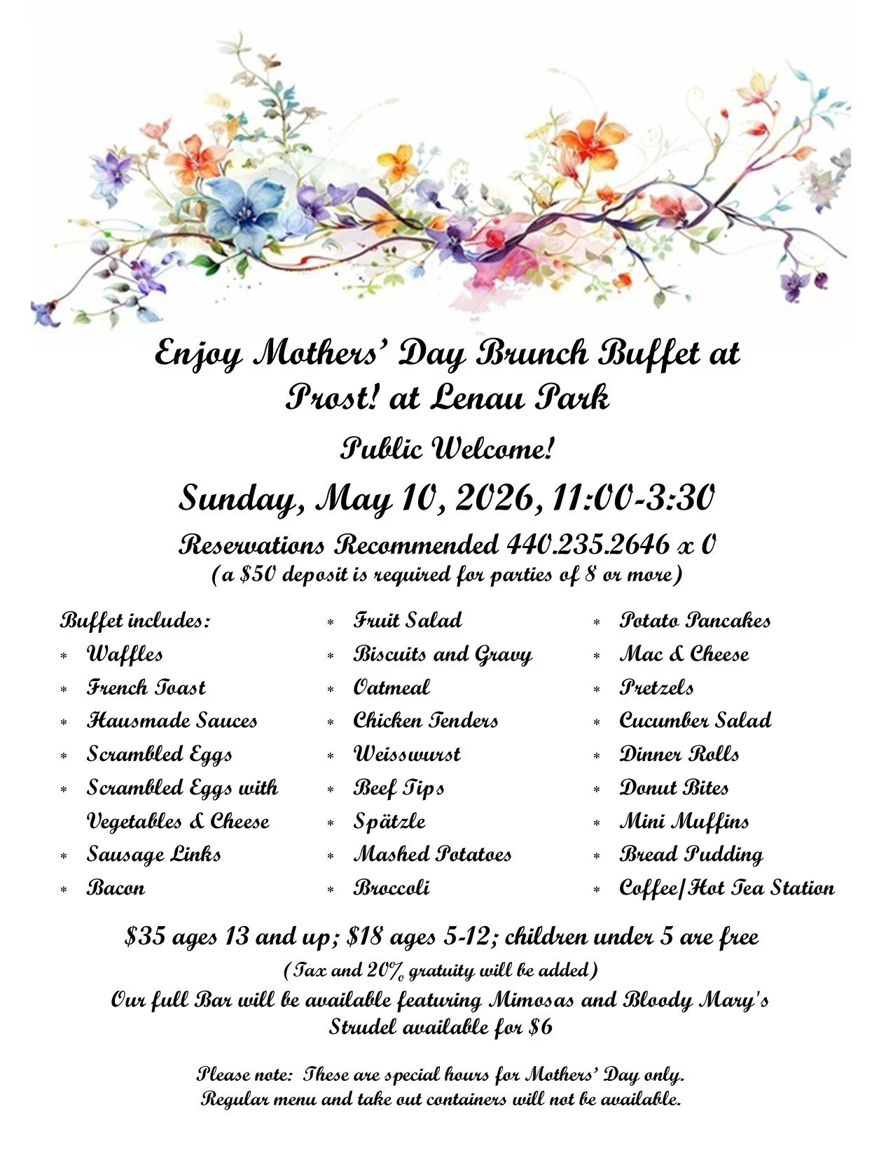 Prost! Mother’s Day Brunch