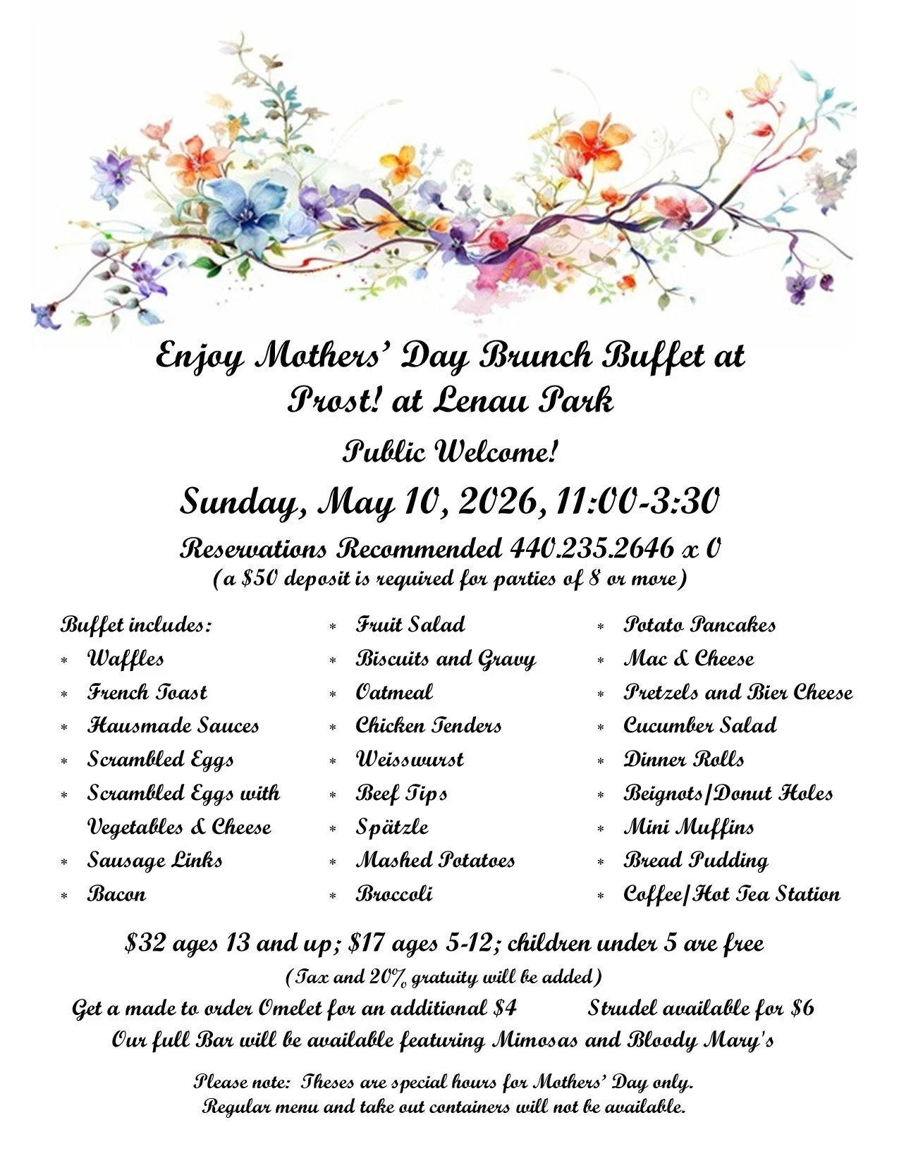 Prost! Mother’s Day Brunch