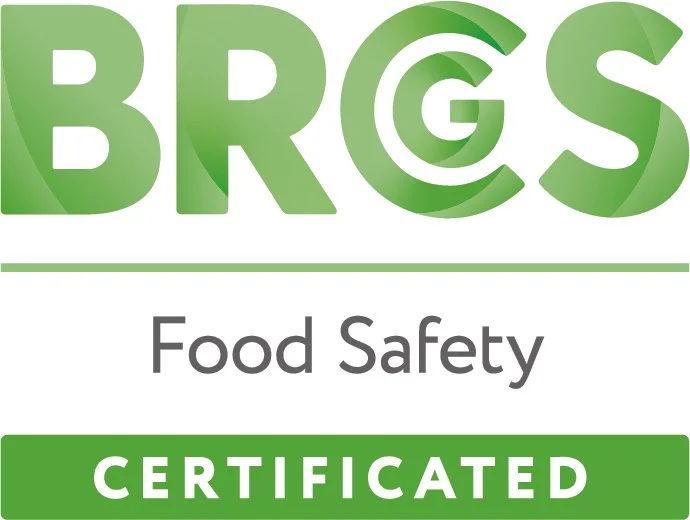 BRC Food Safety Certified logo with green text and a green underline.