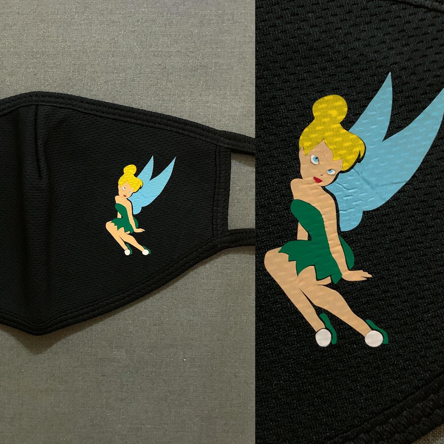 Another Tinker Bell inspired custom mask - As per clients request
&bull;
&bull;
#artist #artist #companymasks #masks4all #pandemic #customizedgift #fashion #staysafe #customizedmasks #fanart #customizedapparel #disneyart #artistbusiness #artists #cus