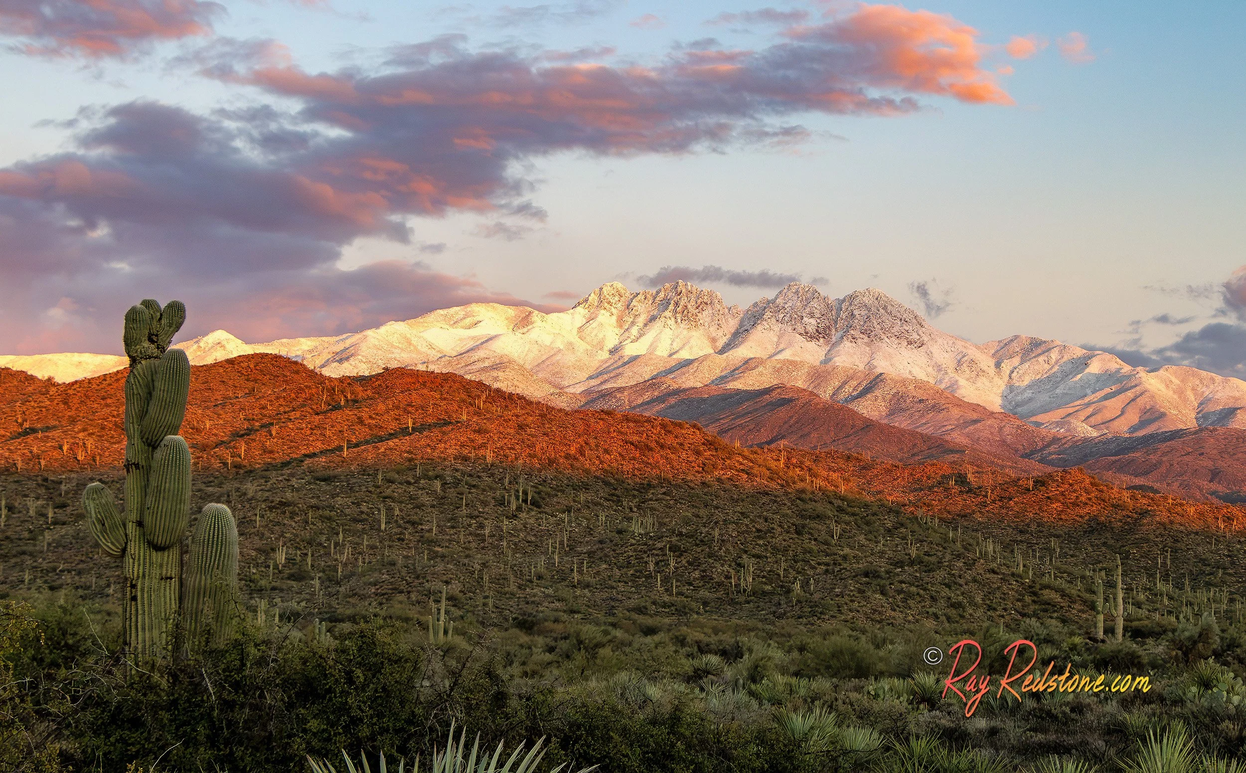 Four Peaks Range Covered In Snow In Arizona