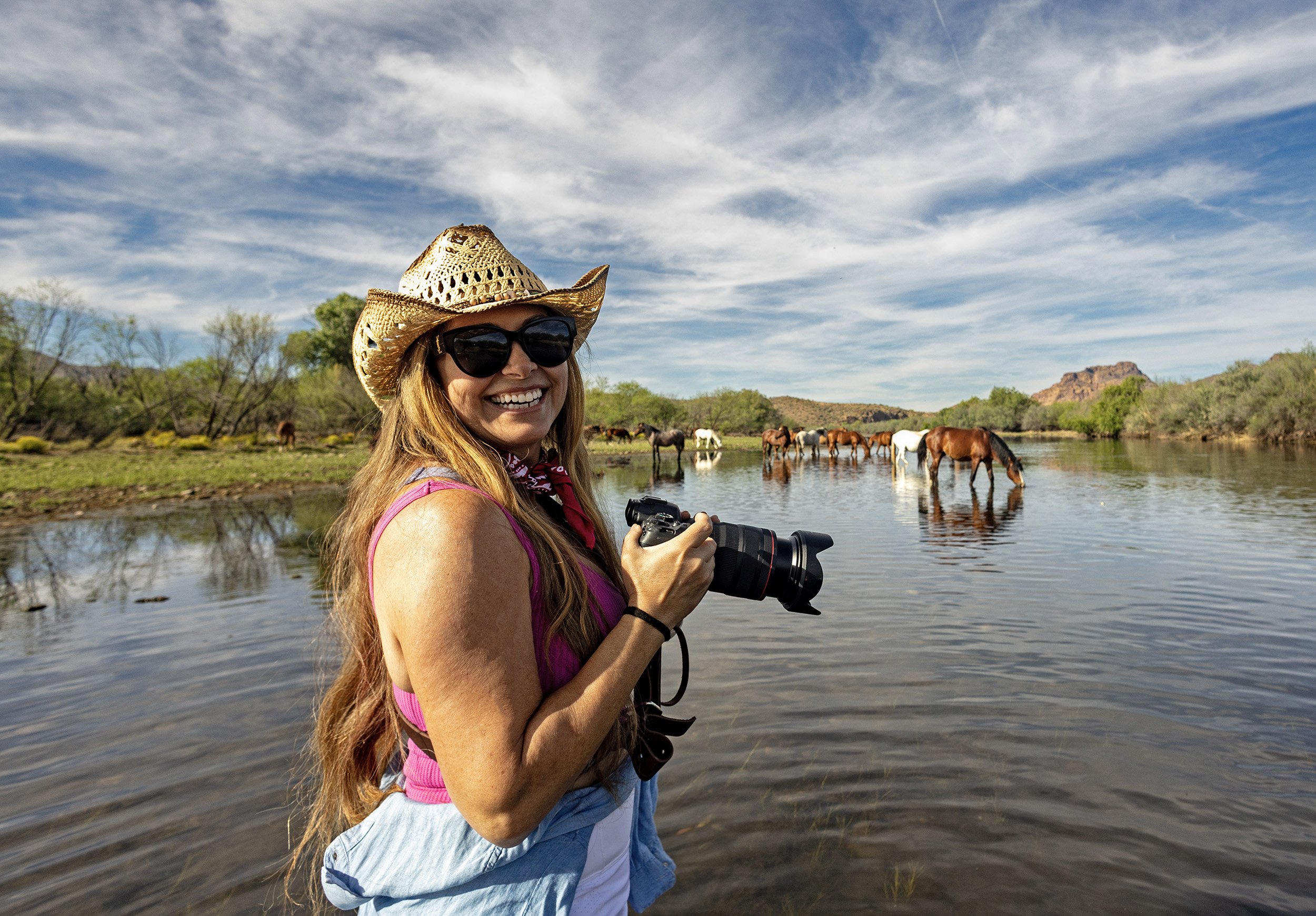 A professional photographer in Arizona capturing images of the Salt River Wild horses