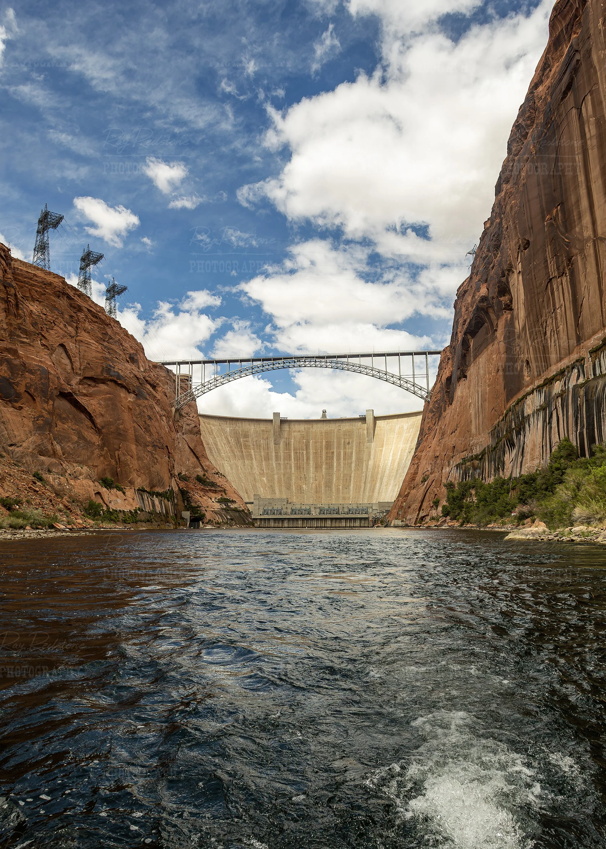 Vertical View Of Glen Canyon Dam From Colorado River