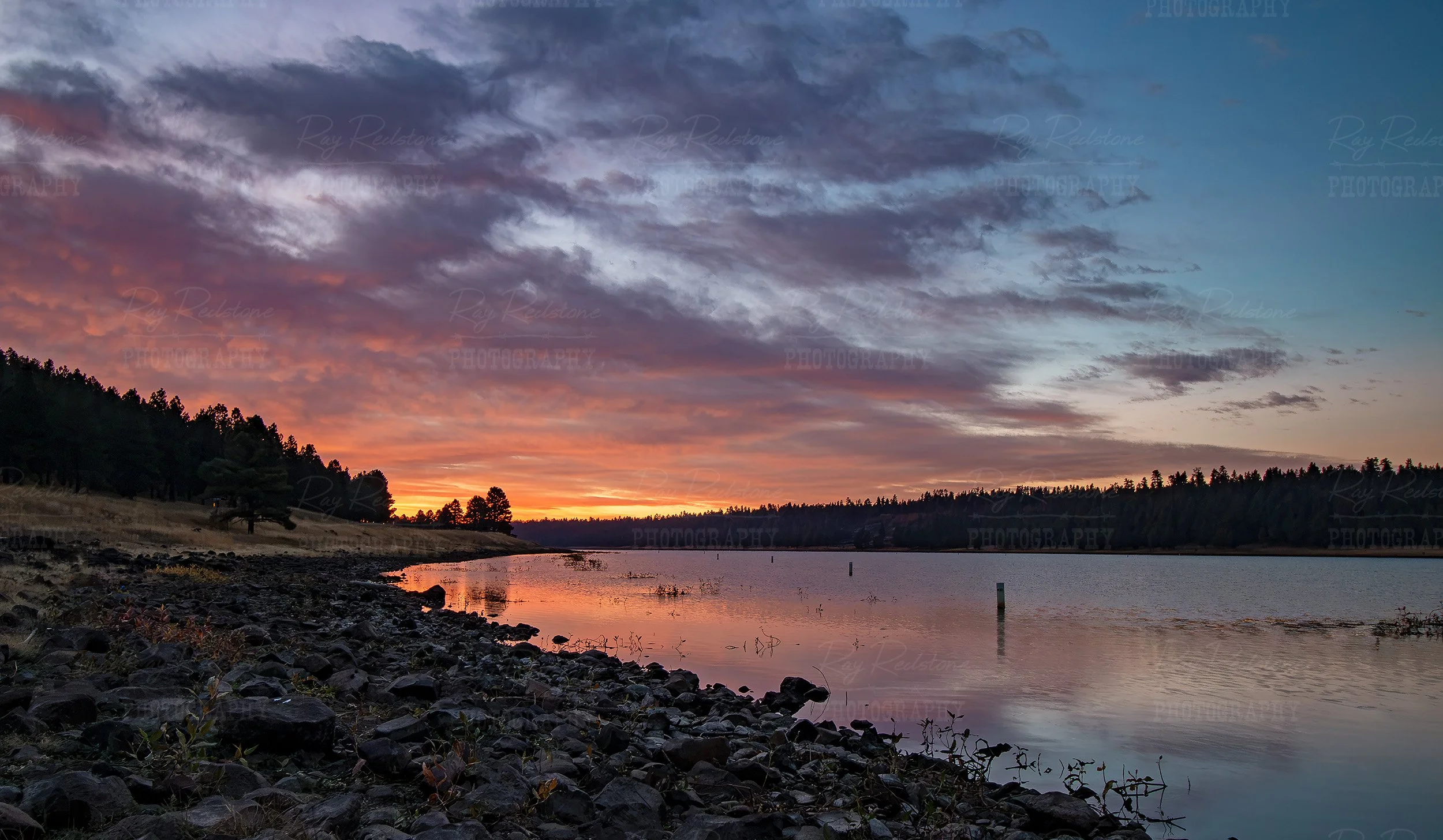 Sunrise Reflection On Lake Near Flagstaff AZ