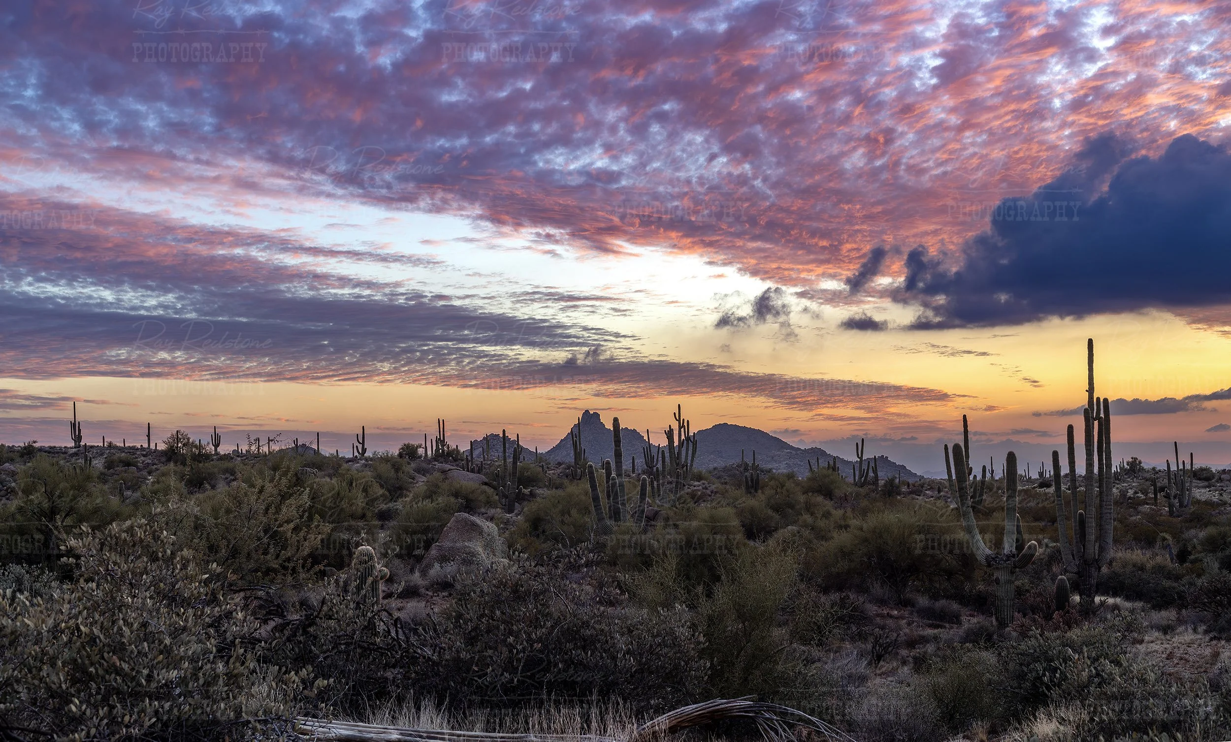 Panoramic Sunset Landscape In North Scottsdale Arizona