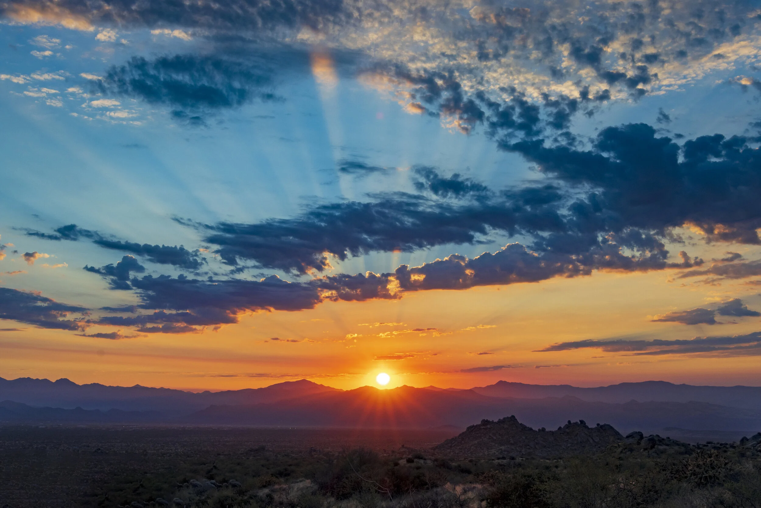 Rising Sun In Desert