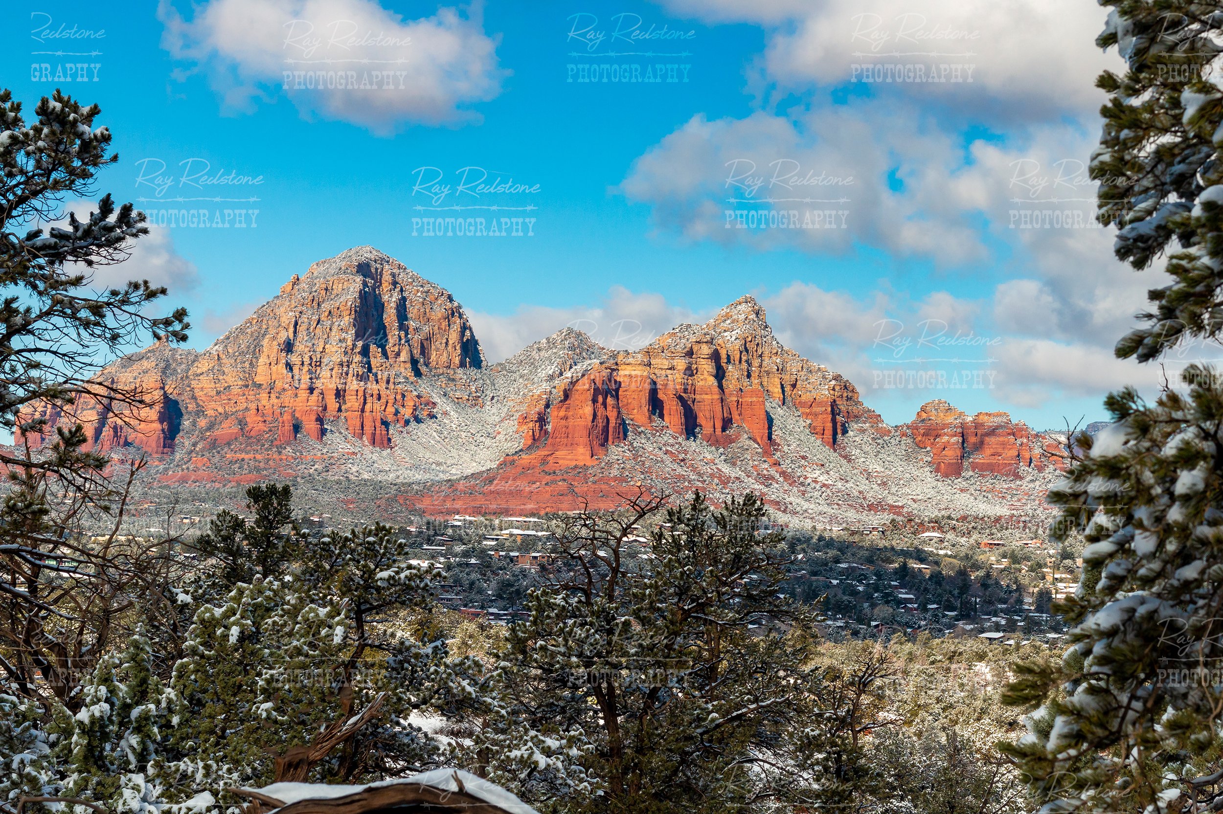 Thunder Mountain Sedona With Snow