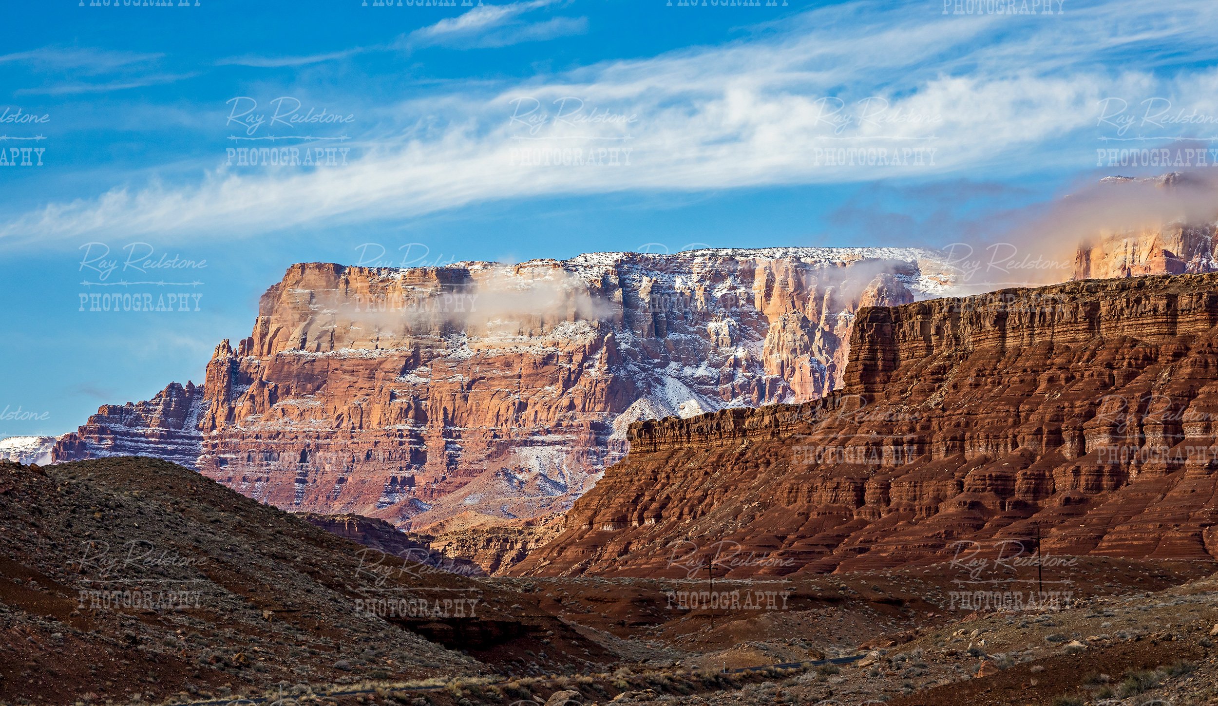 Snow Dusted Vermilion Cliffs In AZ