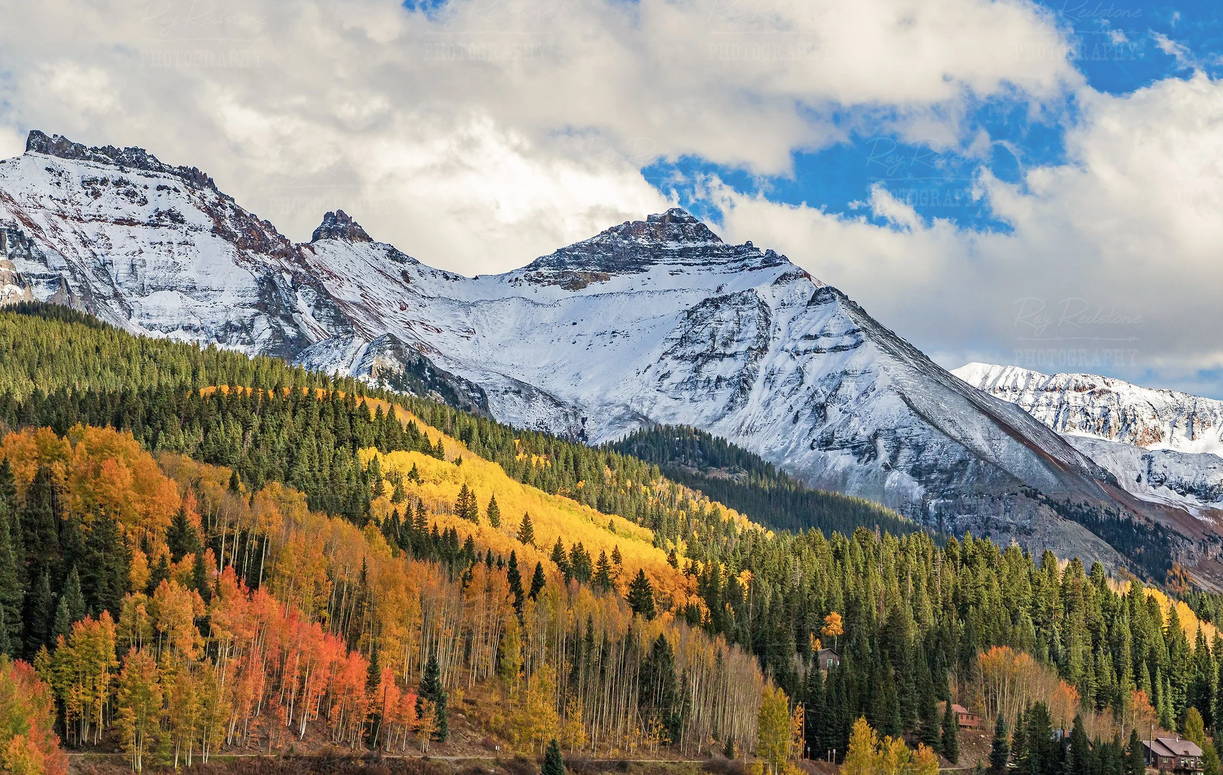 Snow Caped Mountains Fall Time Telluride Colorado