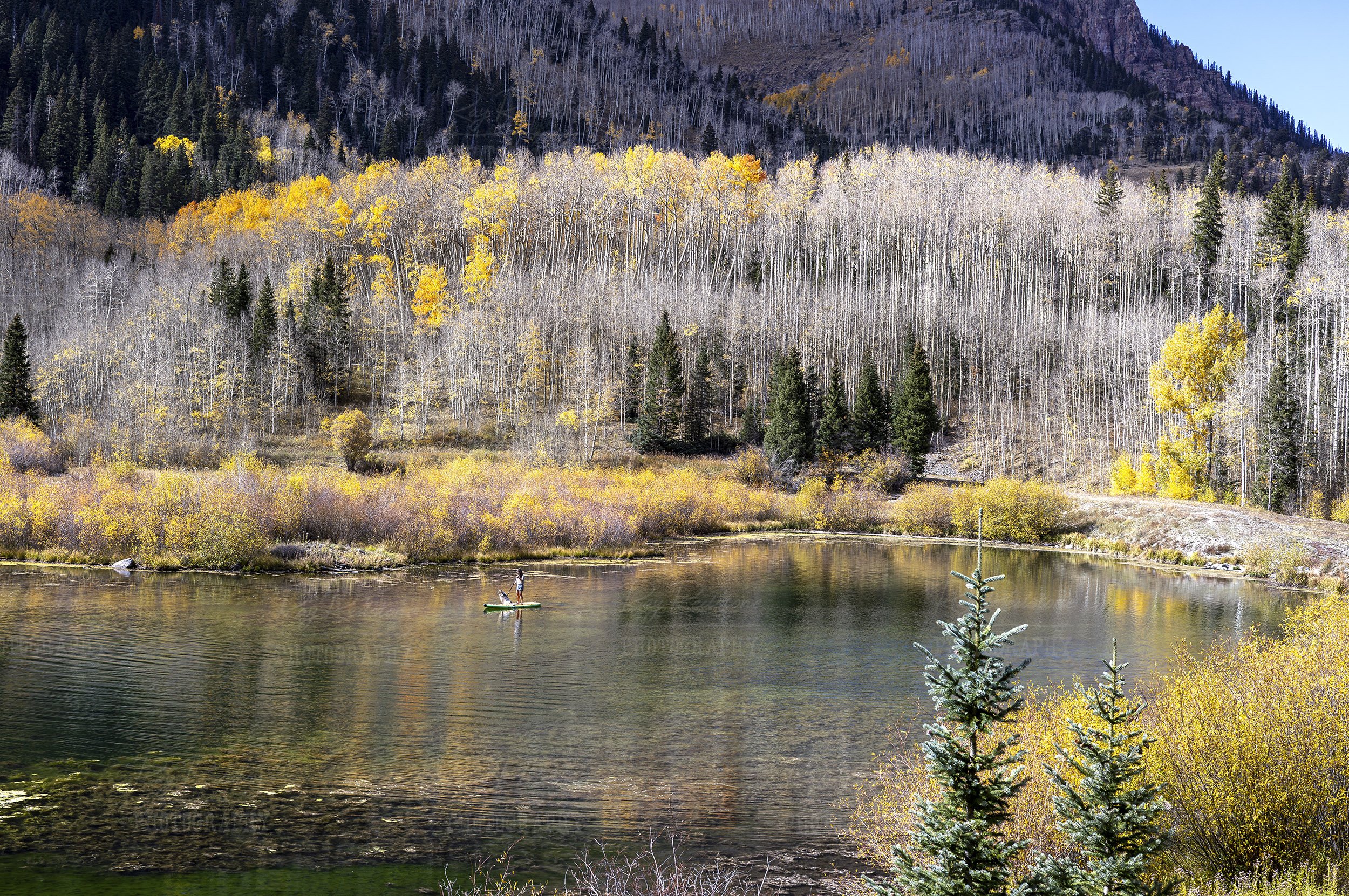 SUP On Priest Lake In Colorado Fall Time Near Telluride