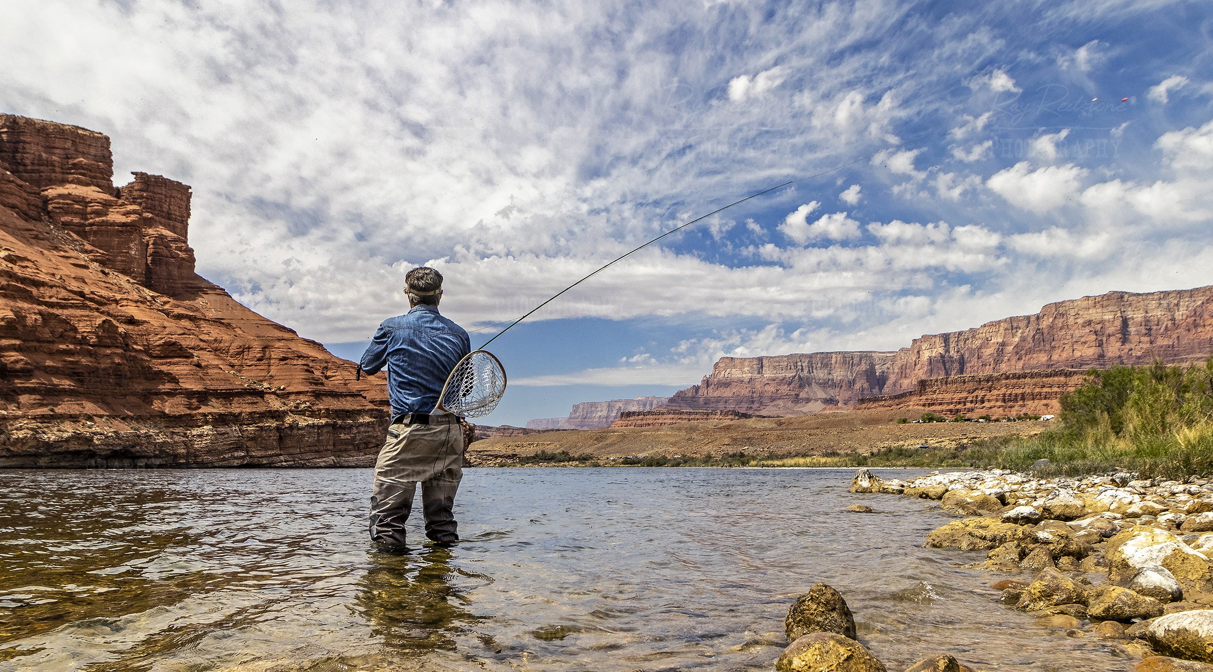 Angler Casting On The Colorado River