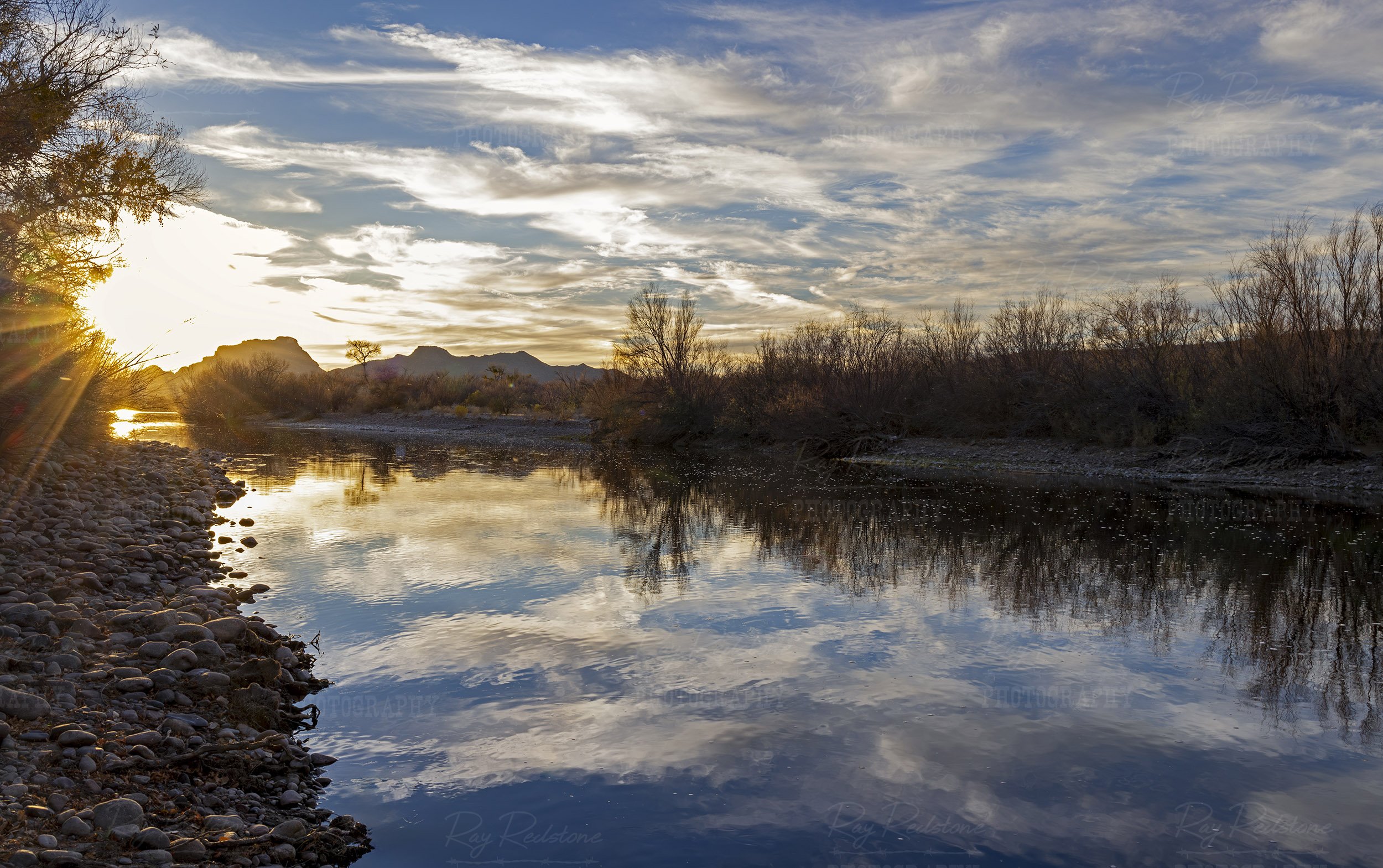 Sunset On The Salt River In Arizona
