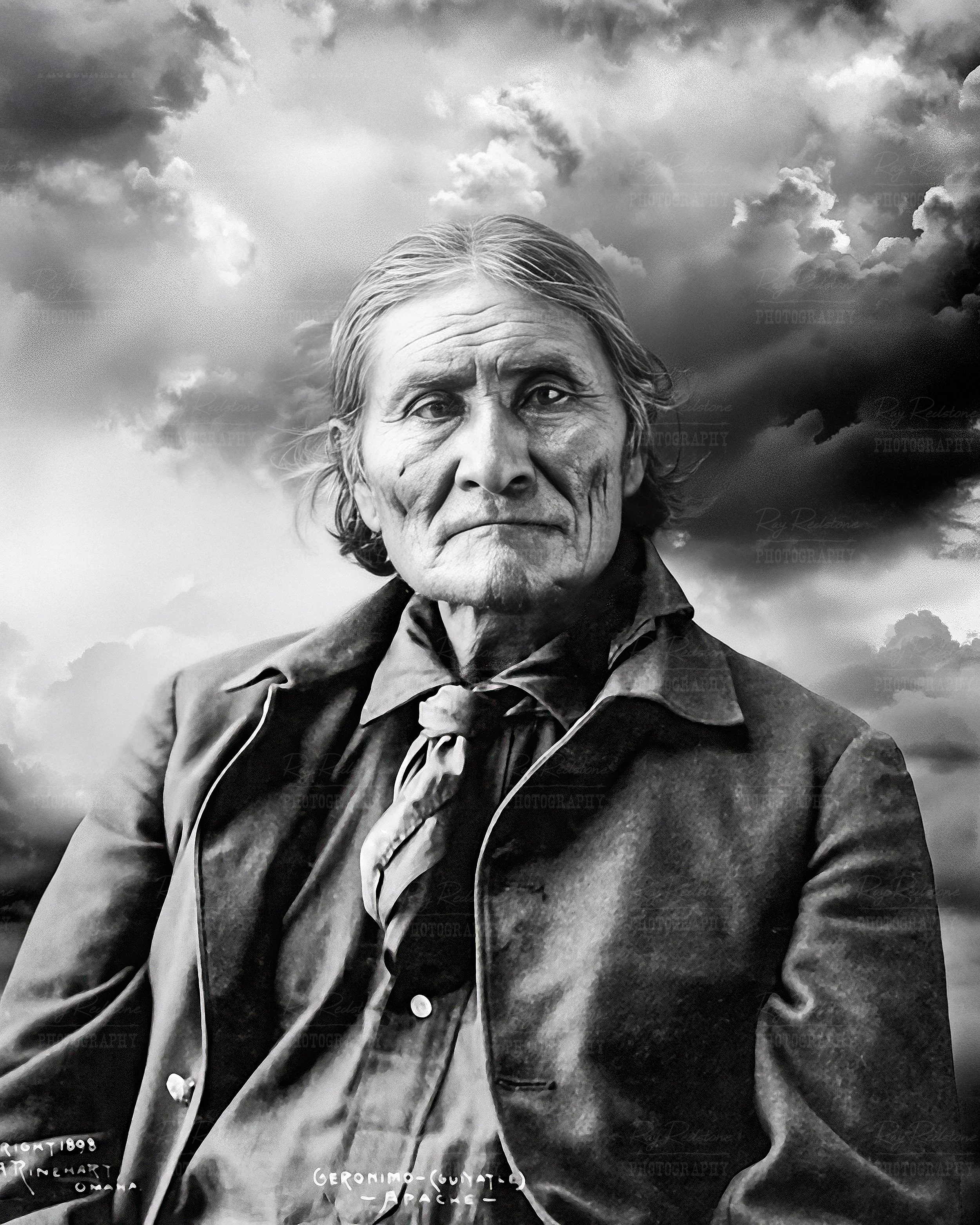 Geronimo Black And White Restored Old Photograph