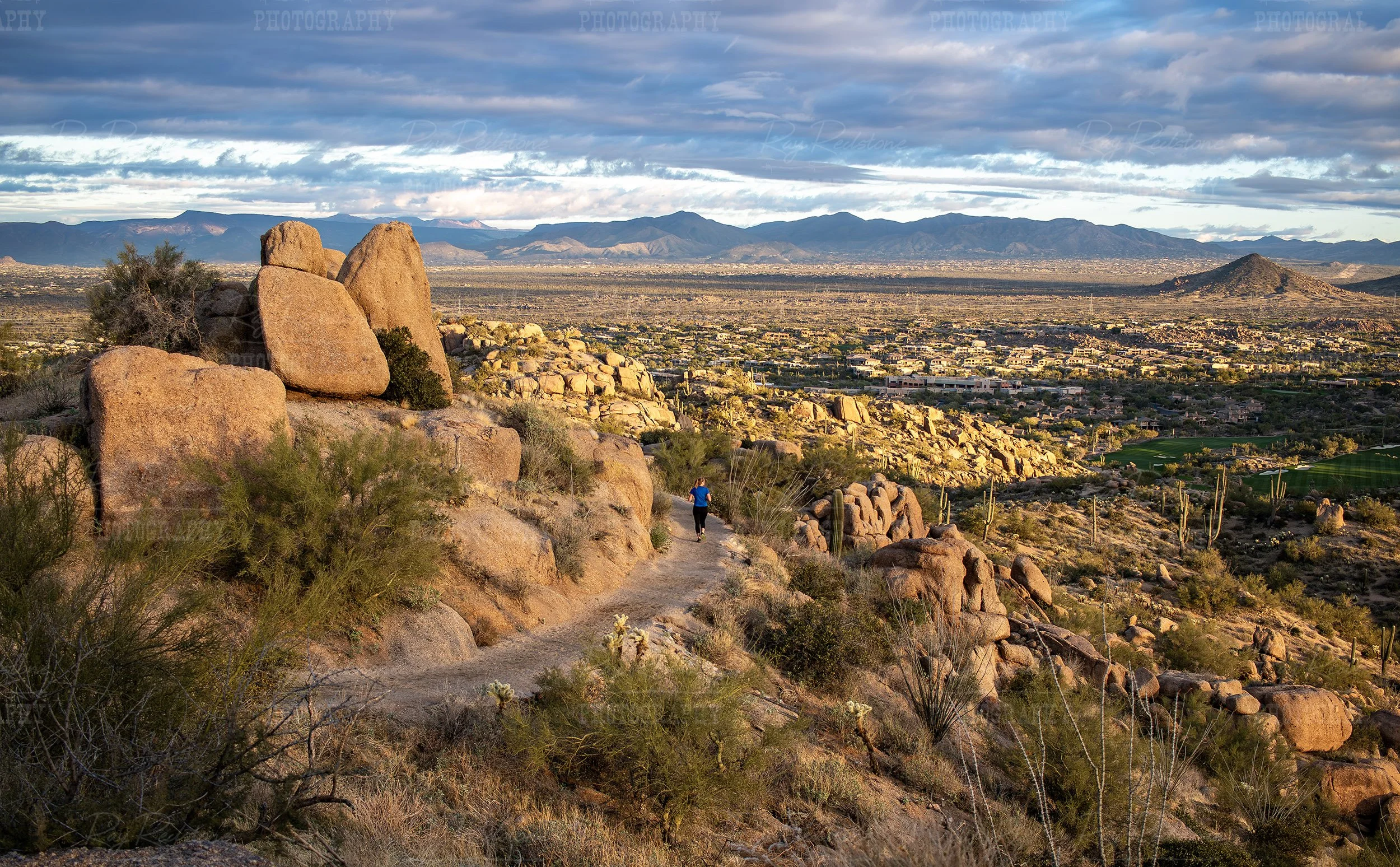 Panoramic Desert View From Pinnacle Peak Hiking Trail In Scottsdale AZ