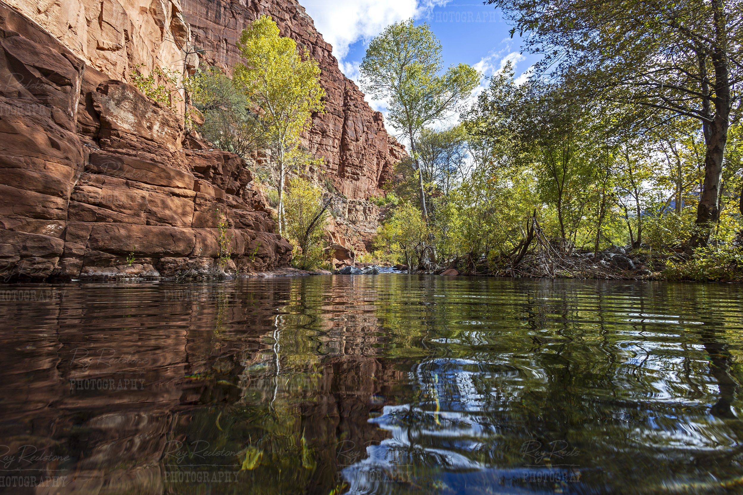 Low Angle View Of West Clear Creek In Arizona