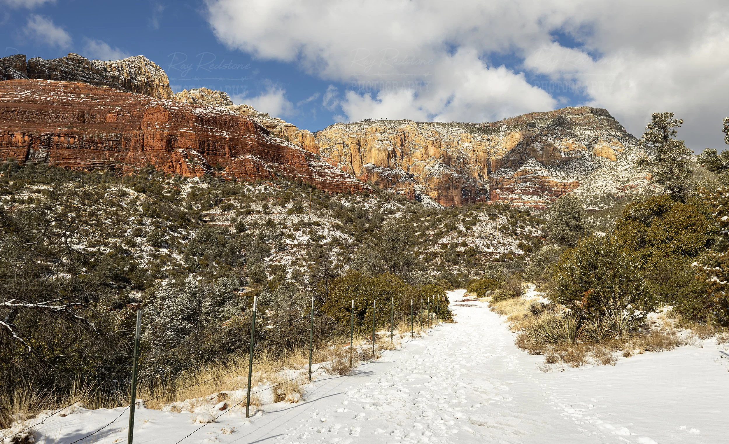 Snow Covered Wilson Canyon Trail In Sedona AZ