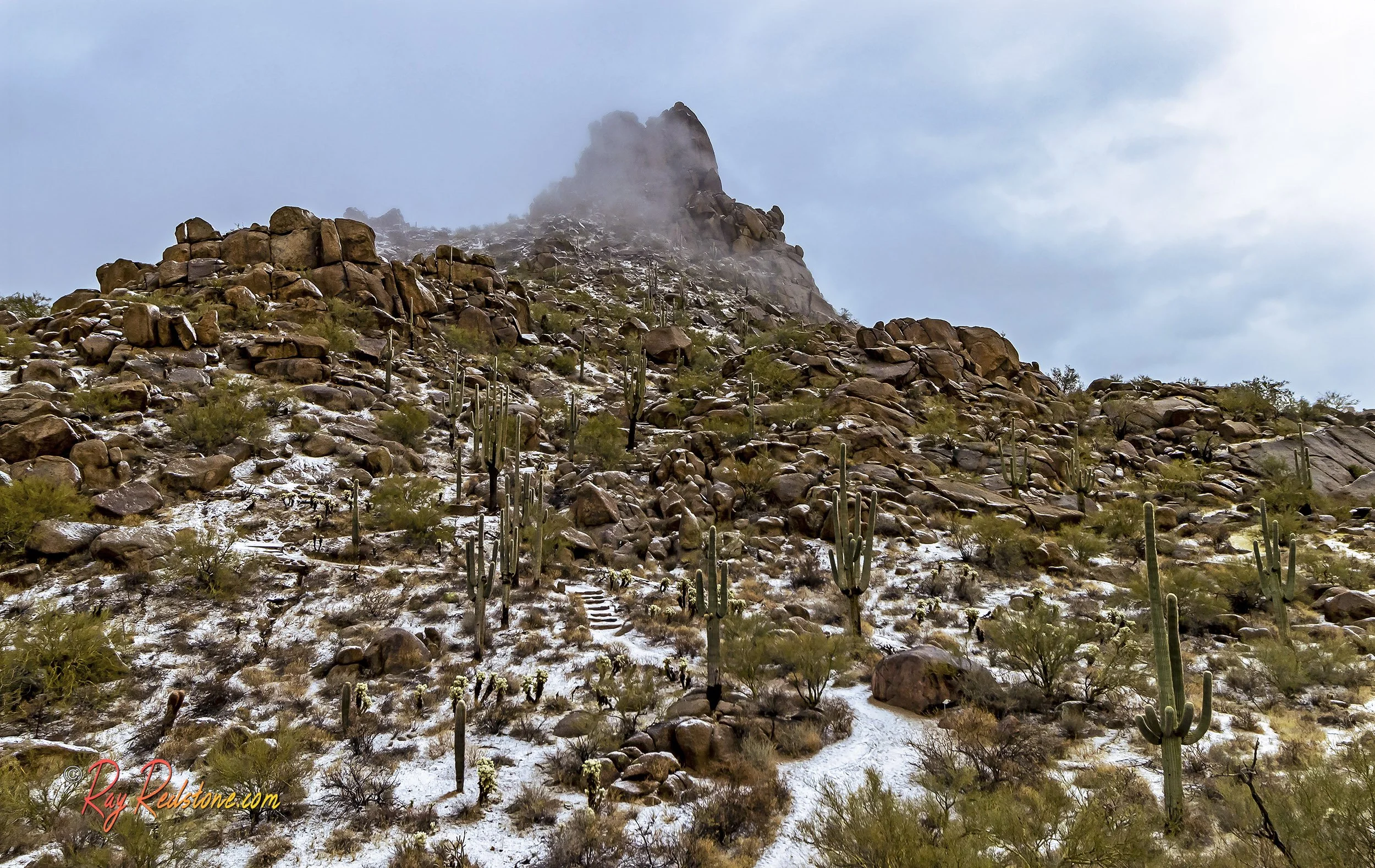 Pinnacle Peak after snow dusting in North Scottsdale Arizona