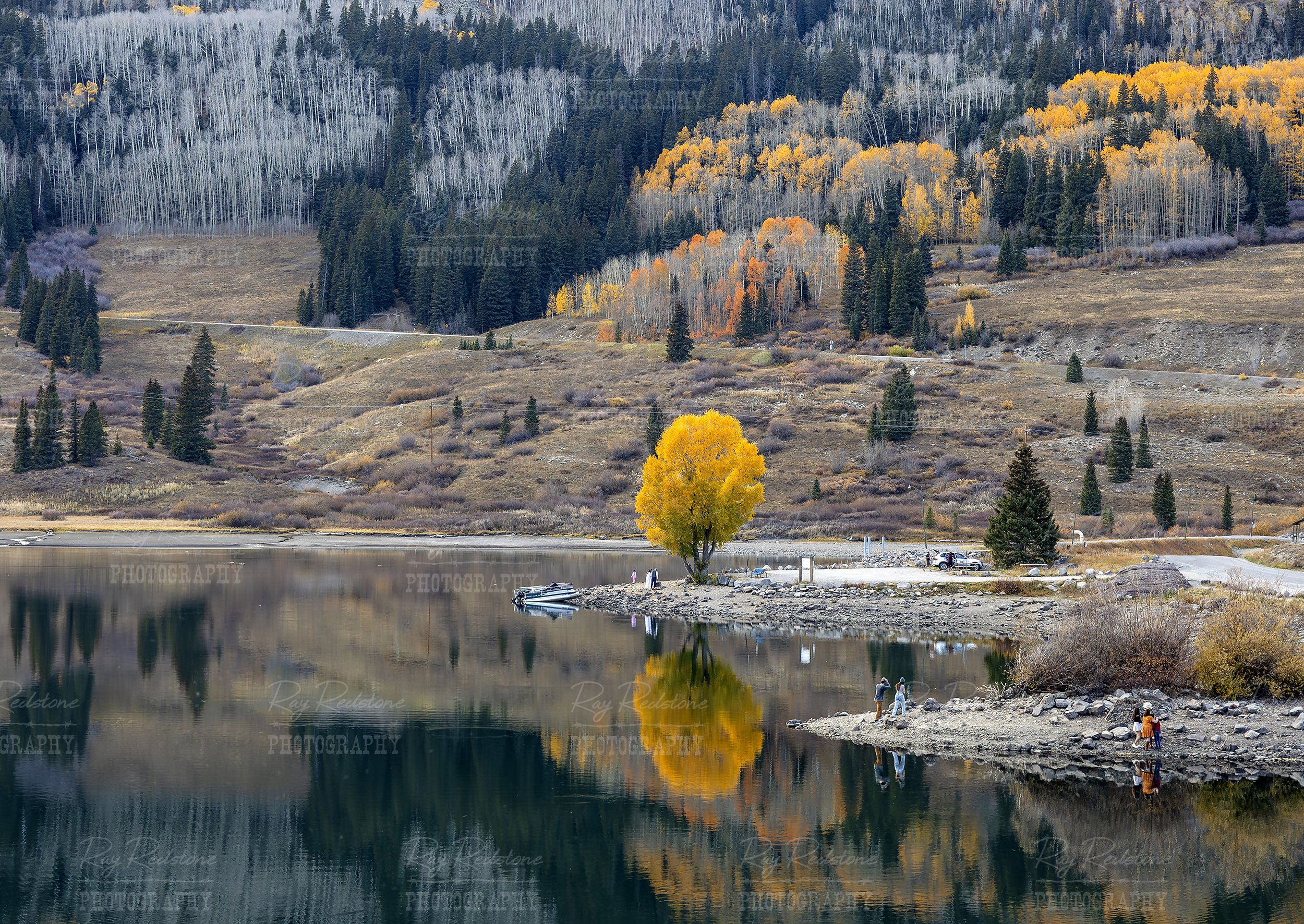 Fall Colors Reflections Trout Lake Near Telluride Colorado