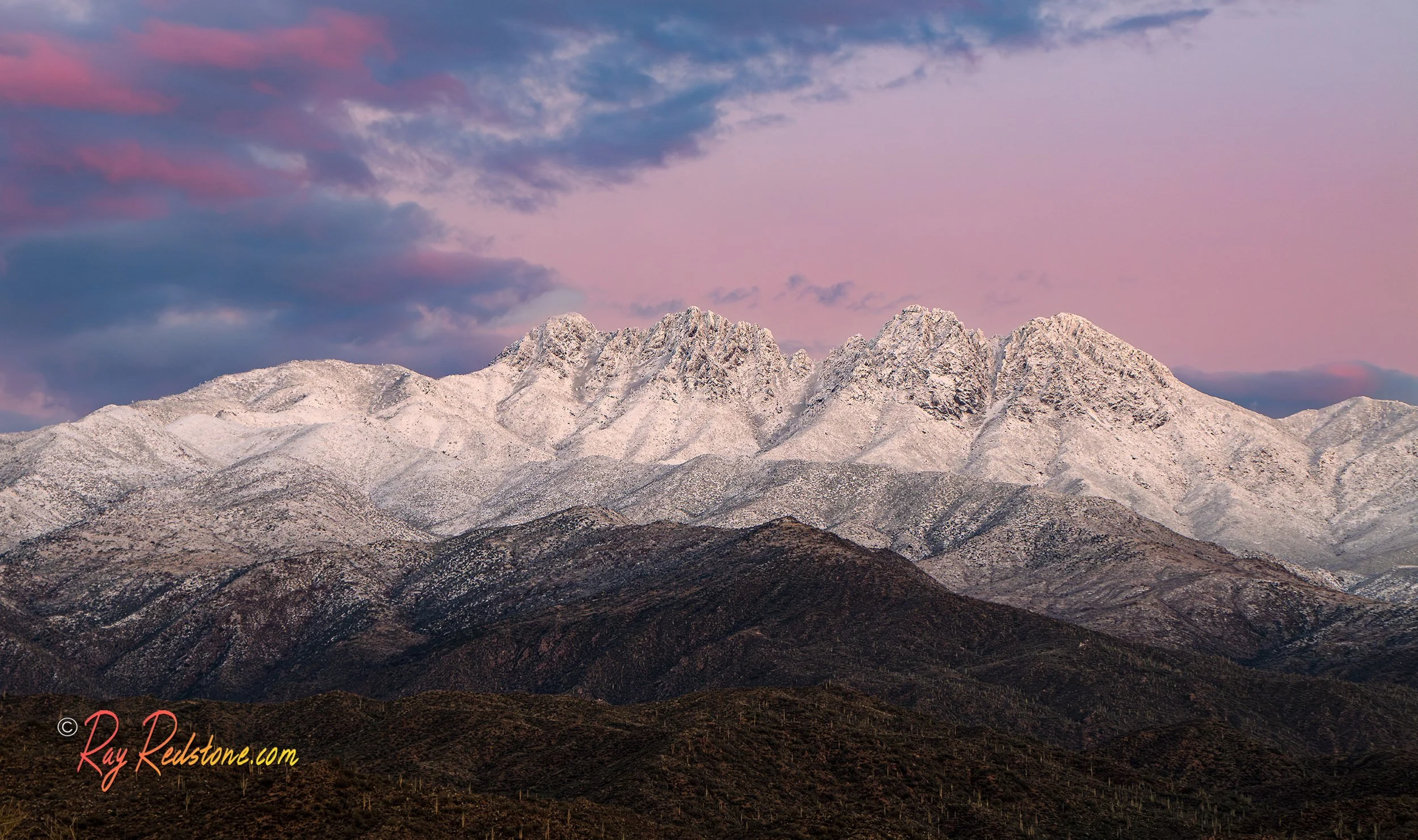 The Four Peaks Range After A Snow Storm in AZ