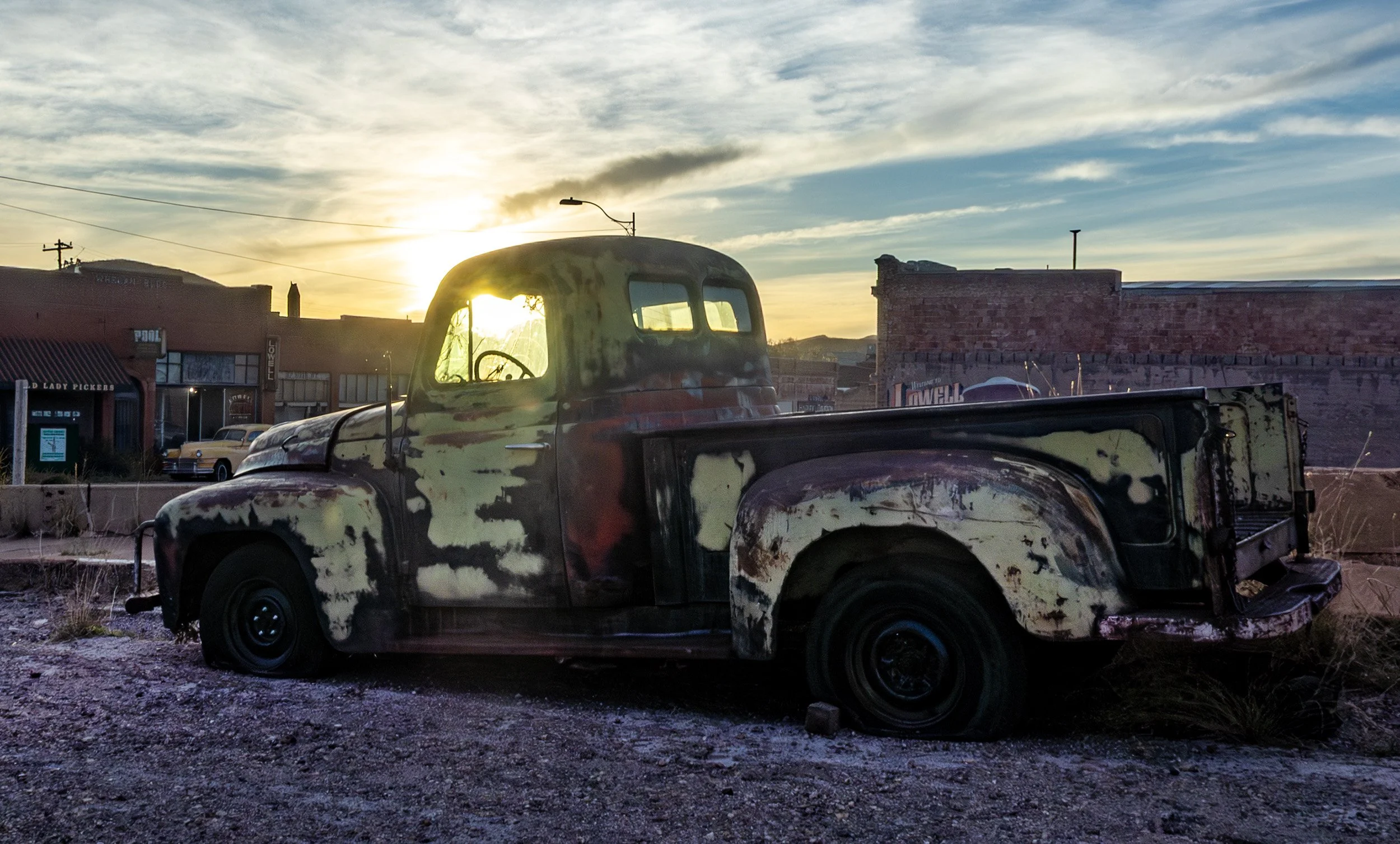Vintage and old rusted truck in Lowell AZ