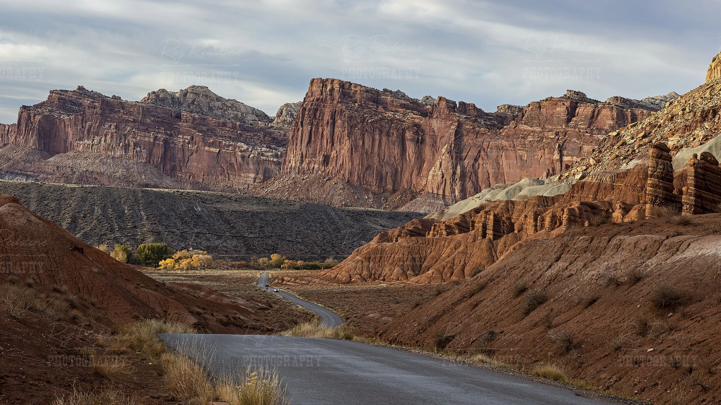 Capitol Reef Park Road Landscape Photo In Utah