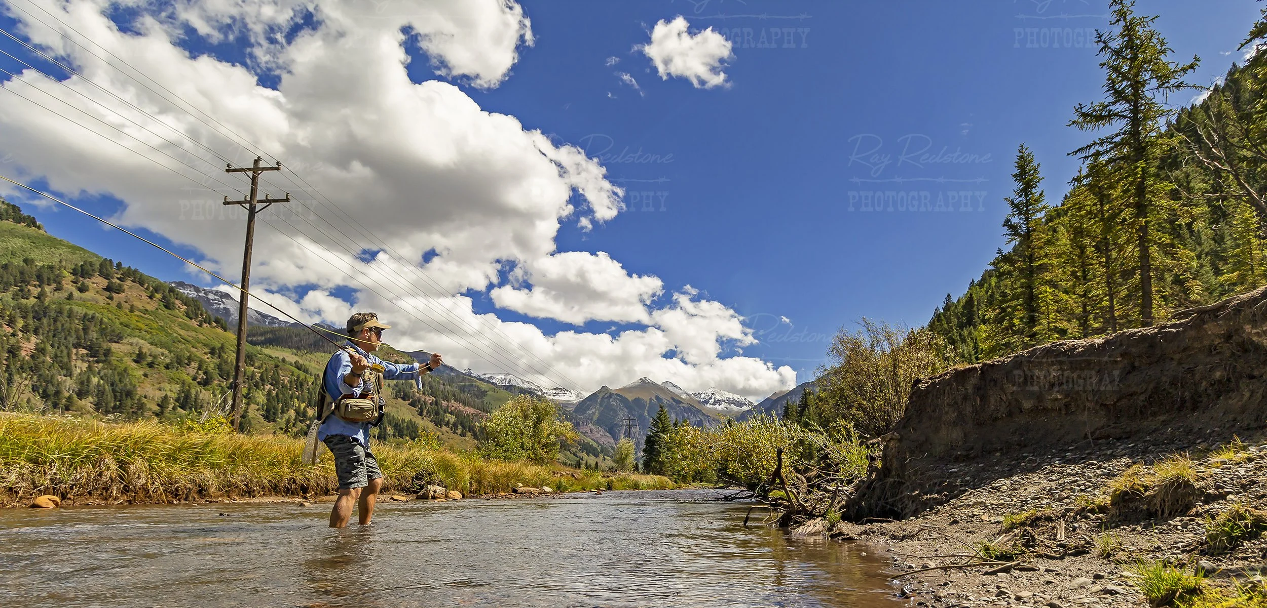 Angler Casting On San Miguel River