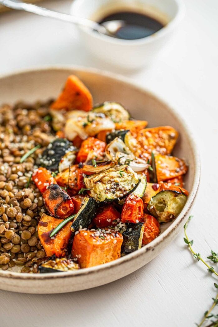 Roasted Vegetable Lentil Salad