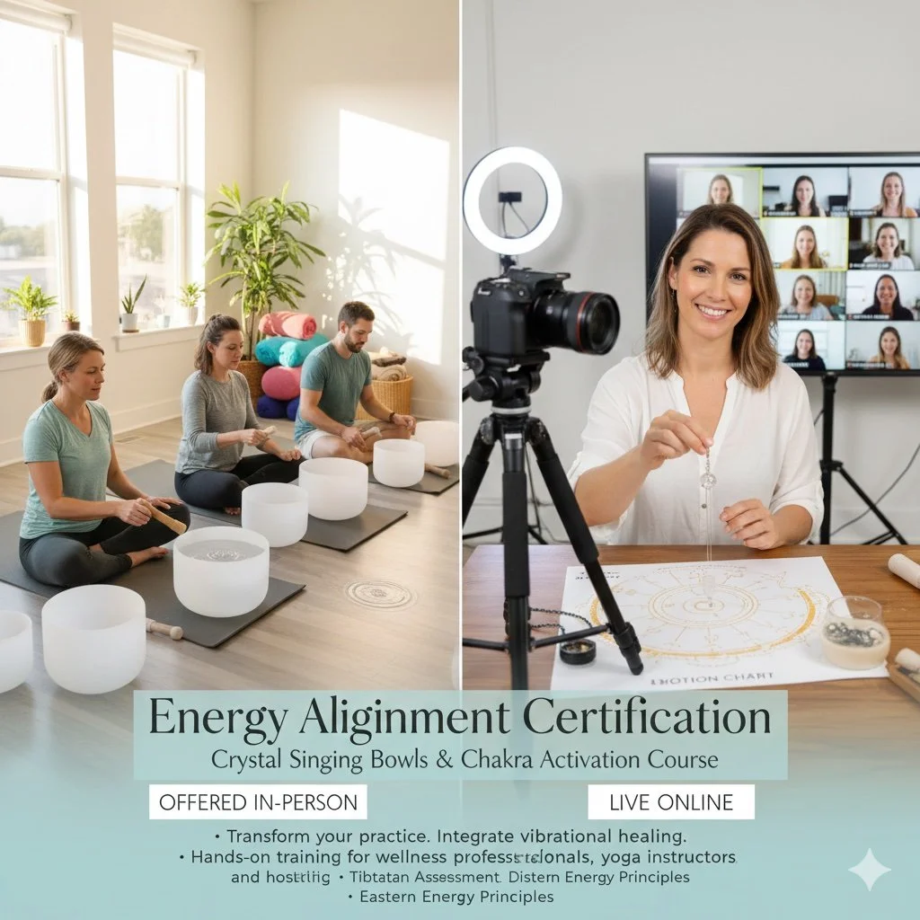 3/27/2026, Energy Alignment Certification: Crystal Singing Bowls & Chakra Activation Course – Offered In-Person and Live Online