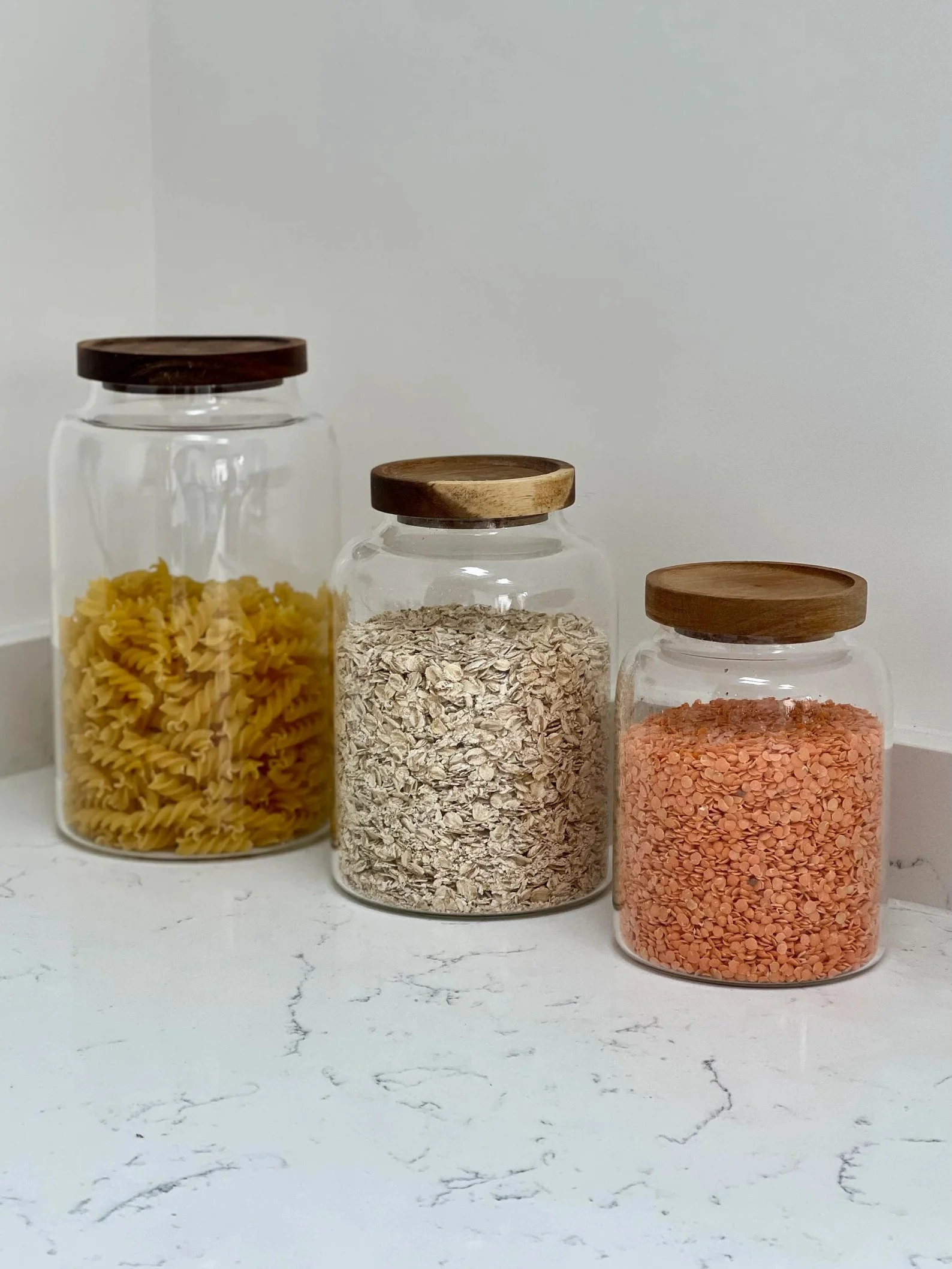 Glass Pantry Jars Bamboo & Acacia — LITTLE CRAFTS LONDON