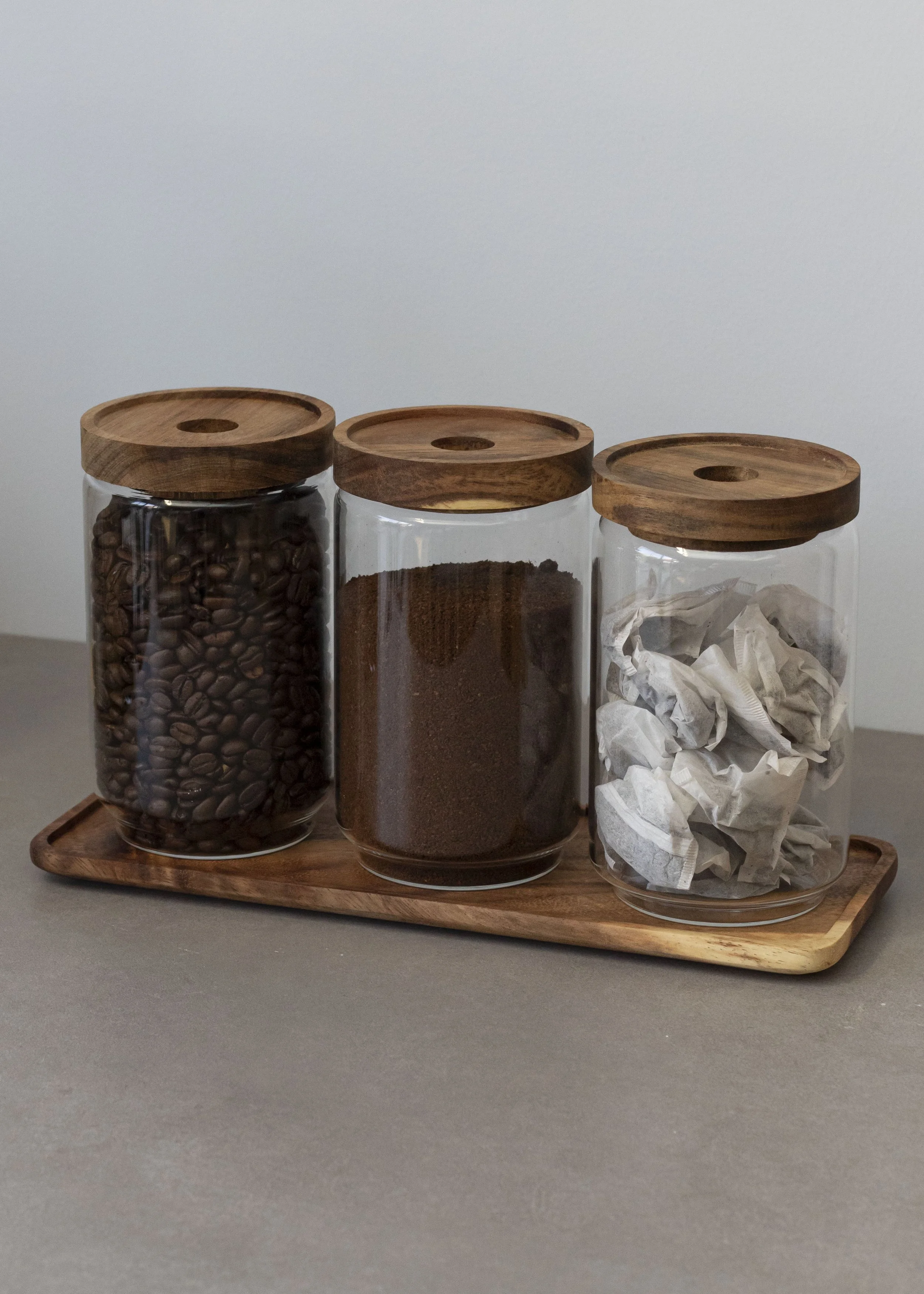 Acacia Pantry Glass Jars Kitchen Organisation — LITTLE CRAFTS LONDON