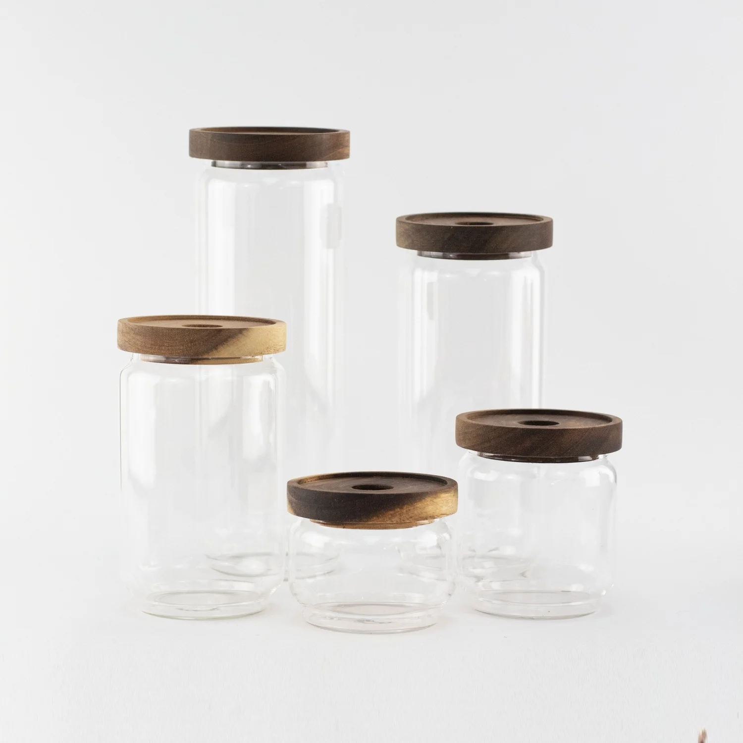 Glass Pantry Jars Bamboo & Acacia — LITTLE CRAFTS LONDON