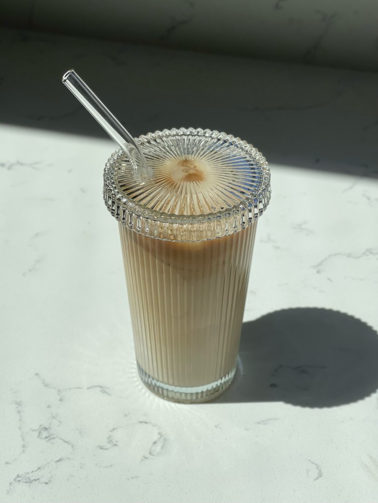 Glass Straw in Amber, Iced Coffee Glasses, Goblets And Straws