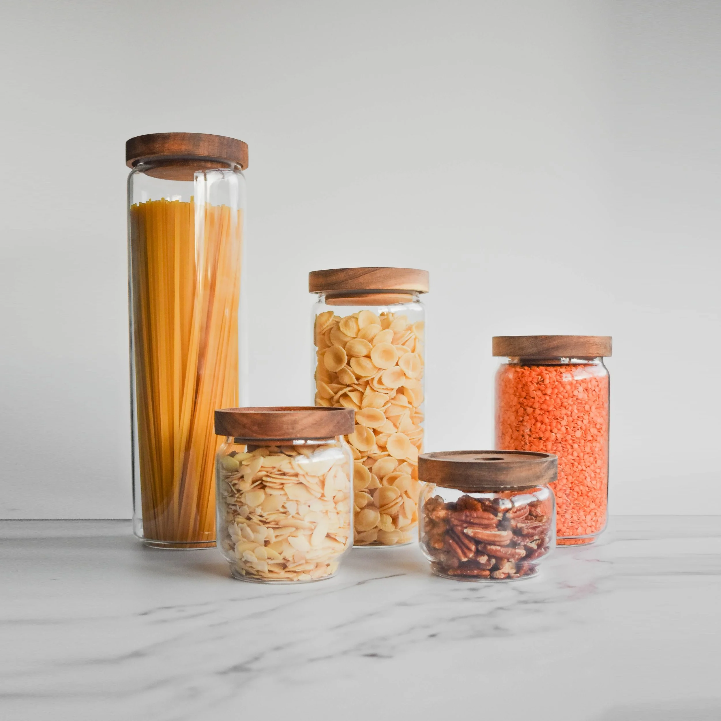 Glass Pantry Jars Bamboo & Acacia — LITTLE CRAFTS LONDON