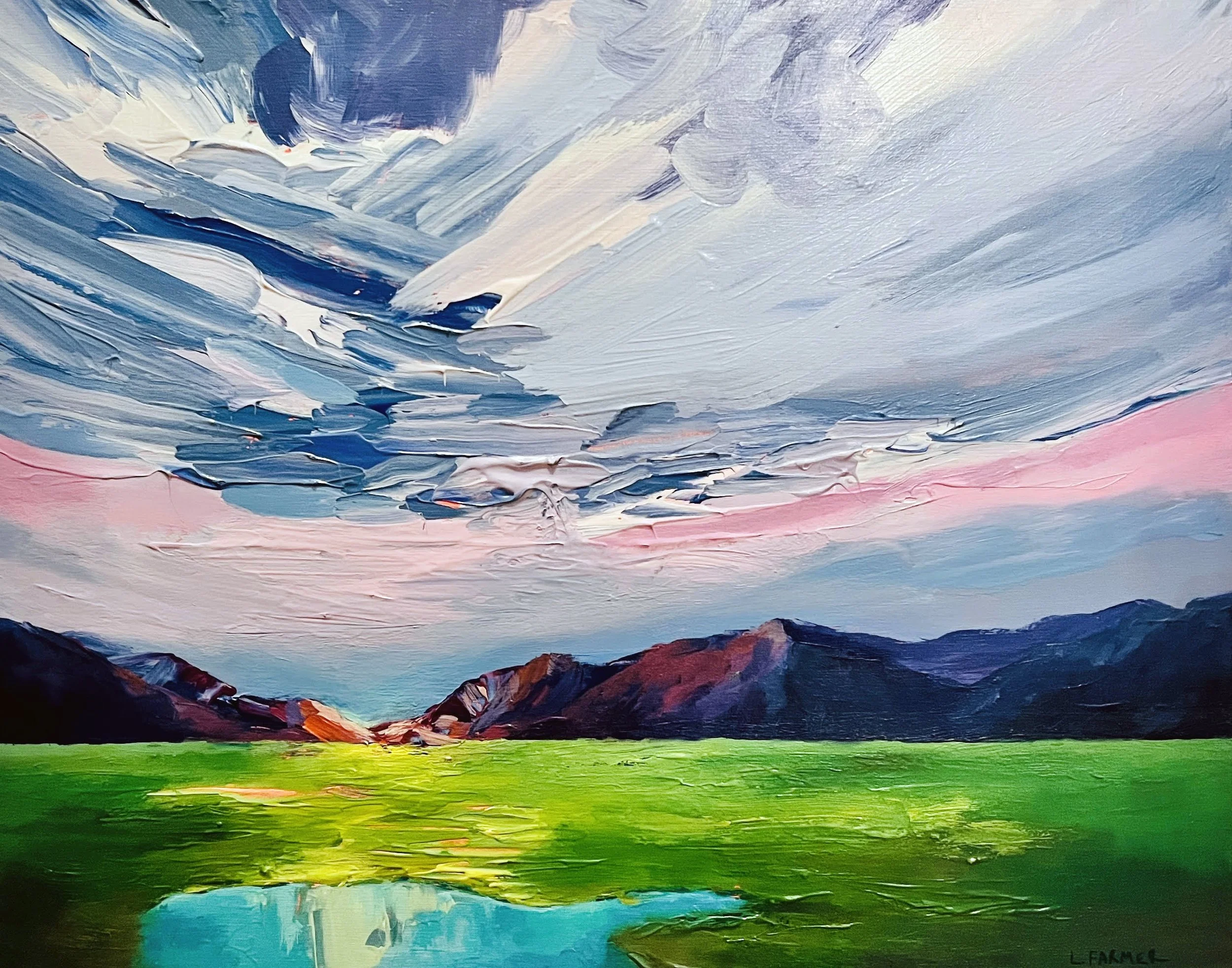 View From the First Hole, on gallery depth birch panel — for sale