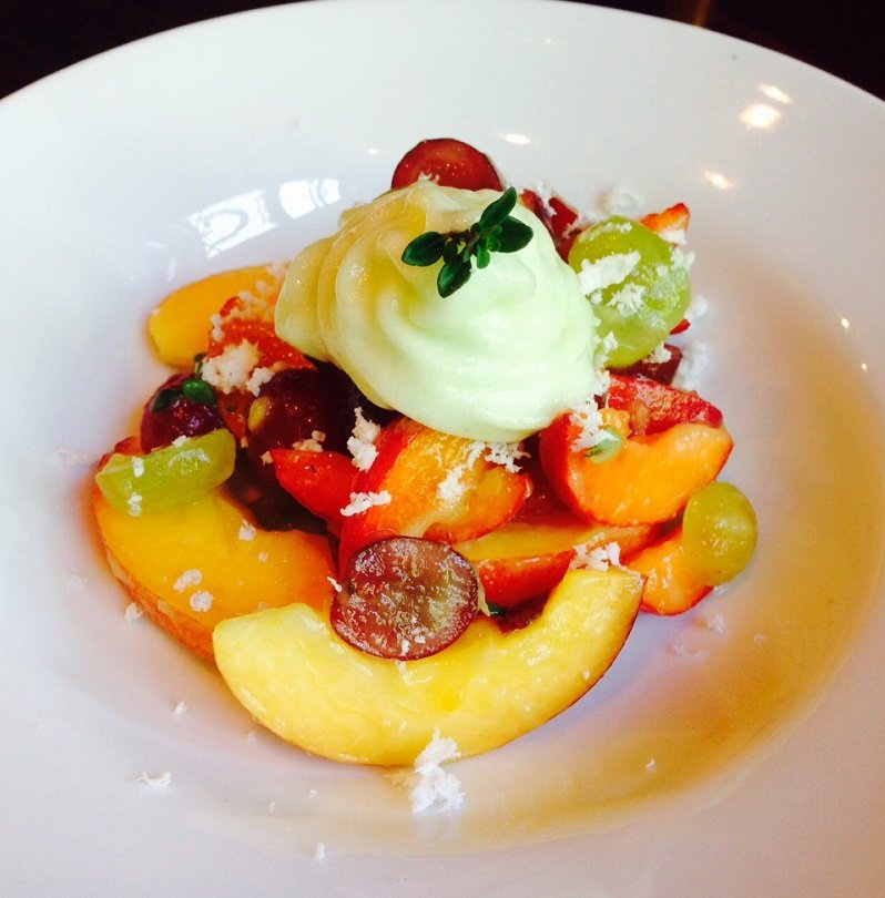 FRUIT SALAD with nectarines, plumcots, grapes, honeydew whip & lemon thyme_May 2014_v4.jpg