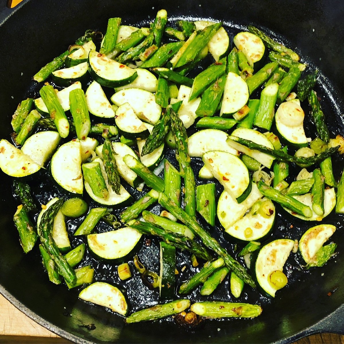 On the Table_Chez Strecker_roasted asparagus & zucchini.jpg