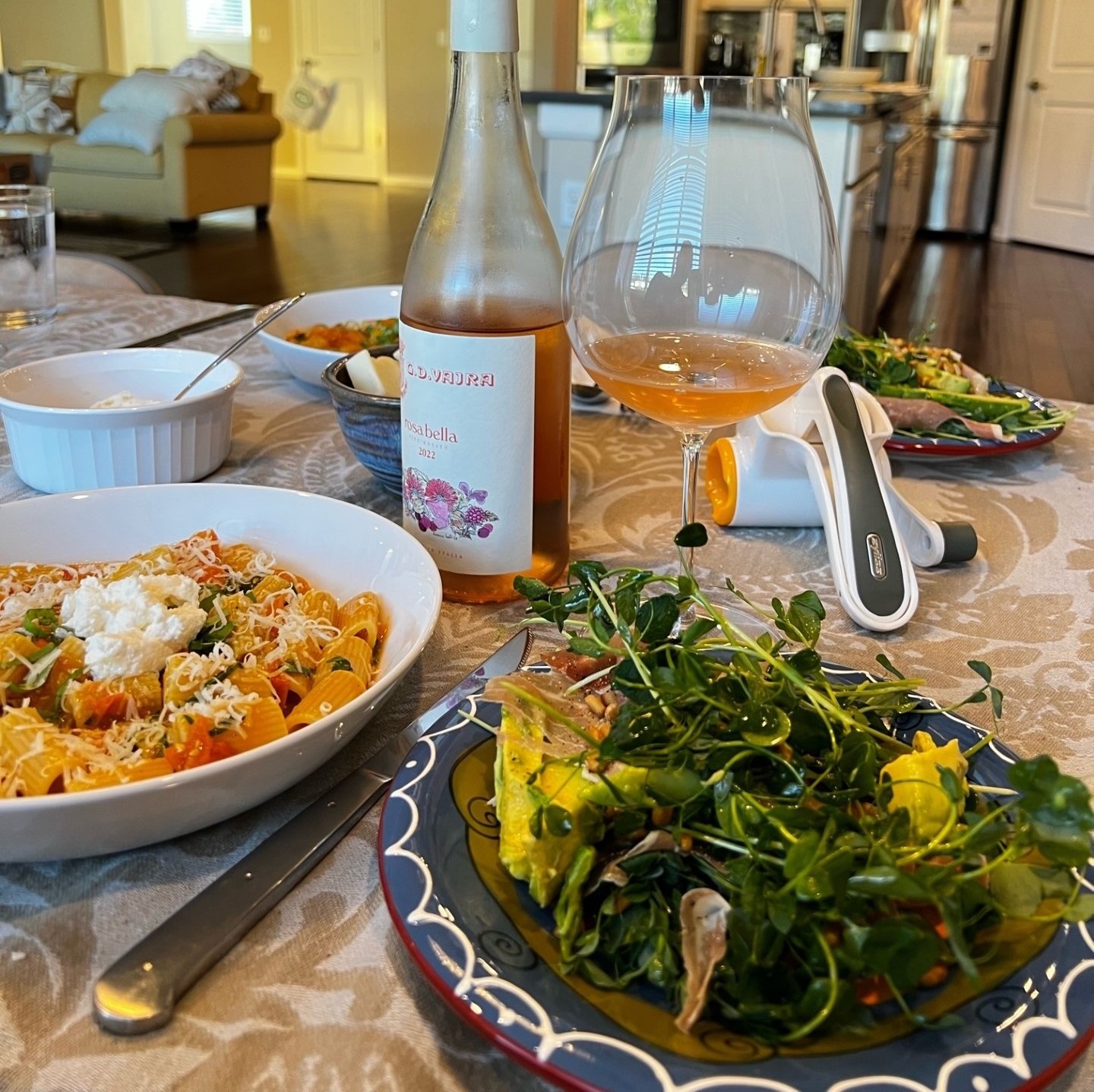 On the Table_Camille & Frank Rizzo_Pasta with sun gold tomato sauce with Vajra Rose_square_v2.jpg