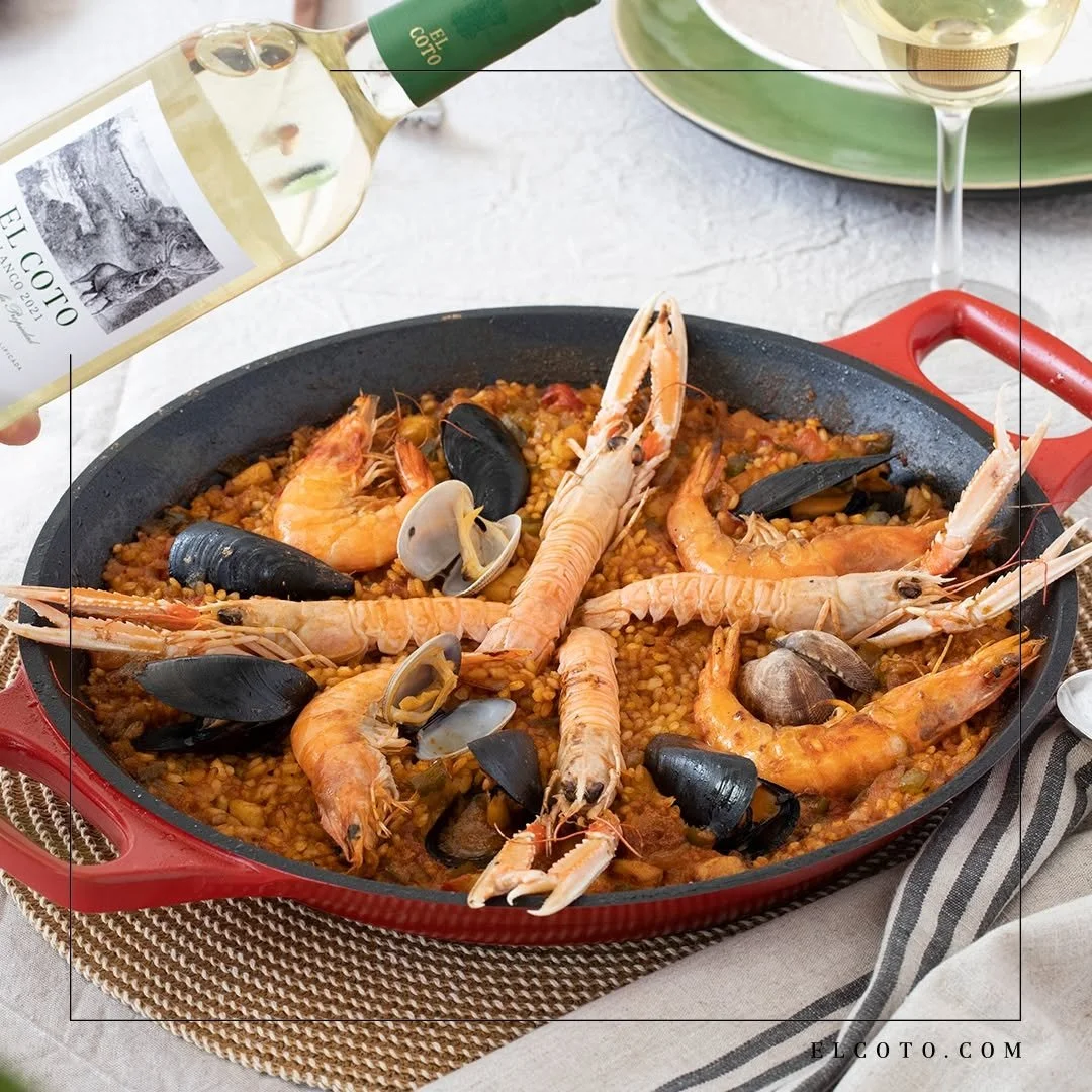 Spain_Rioja_El Coto_Verdejo_seafood paella.jpg
