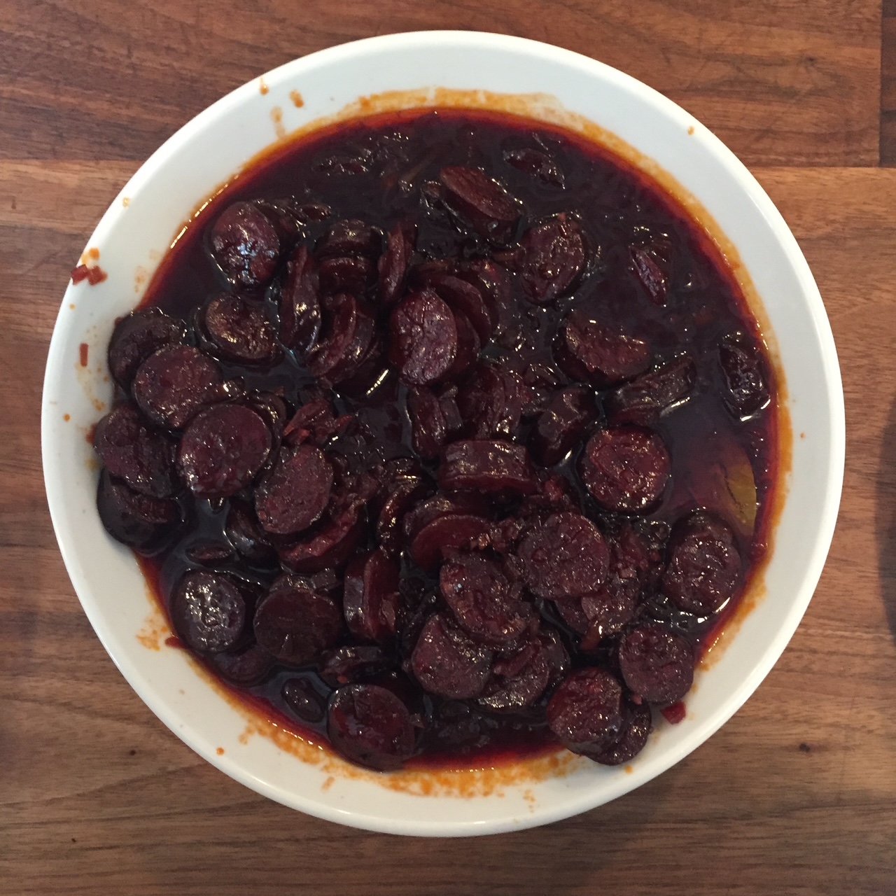 Greg Vouros_Spanish chorizo in wine sauce.JPG