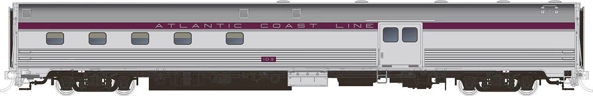 1-41382 N Budd Passenger Dome Observation Atlantic Coast Line Silver/Purple 