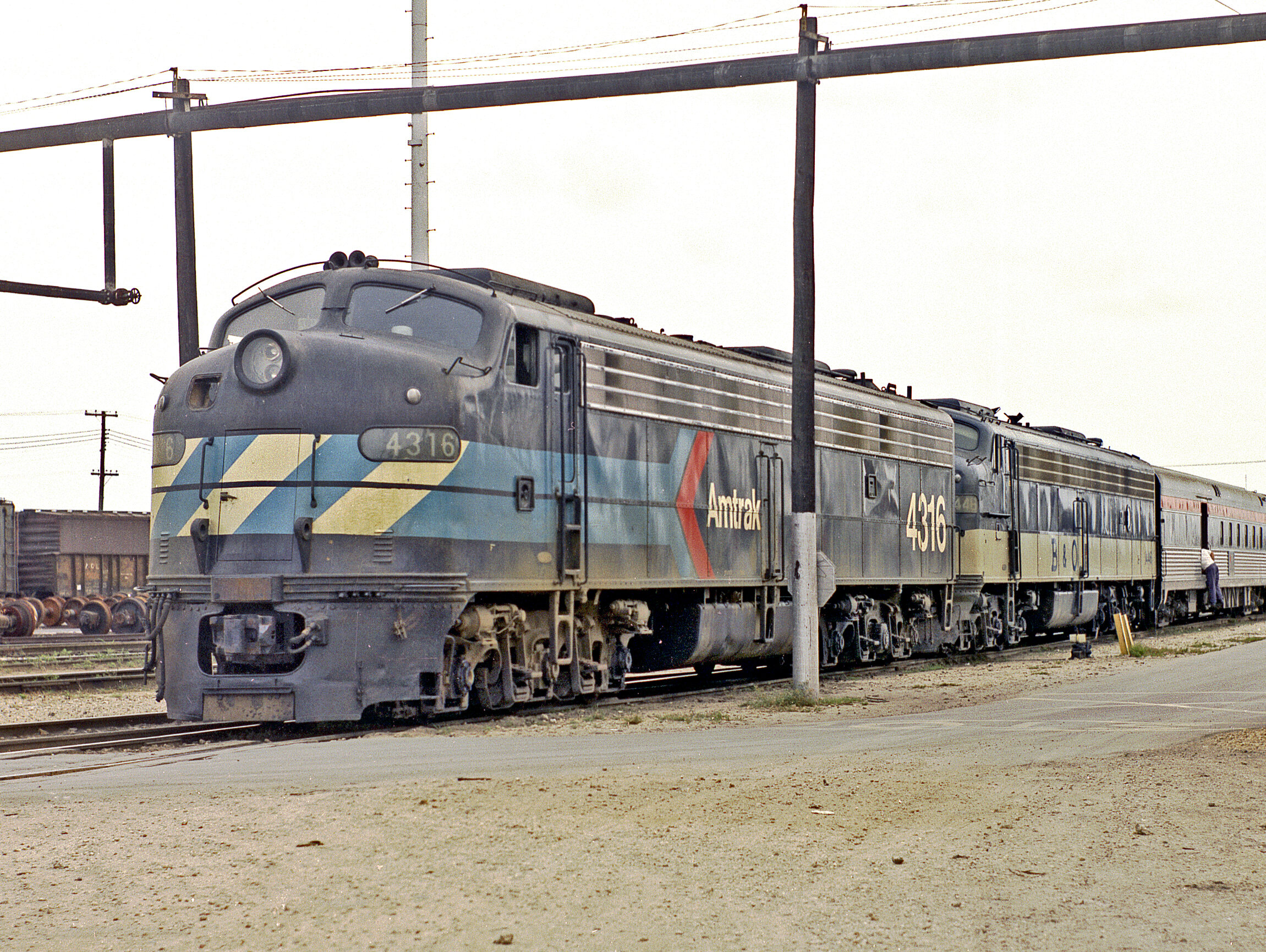 AMTK 4316, B&O 1446, Hialeah Yd., Hialeah, FL 1972 Q1 off Silver Star W.jpg