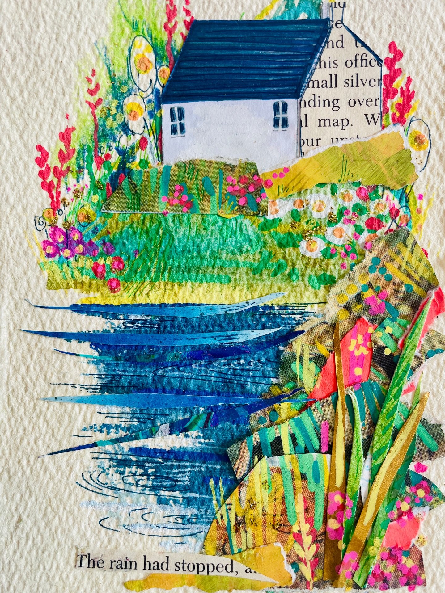 The rain had stopped. A New original small but perfectly formed. A house tucked away in a magic garden near the waters edge reflecting and reacting to the weather and light. Can be found in my shop/big cartel link in bio up above. #art #irishart #gar