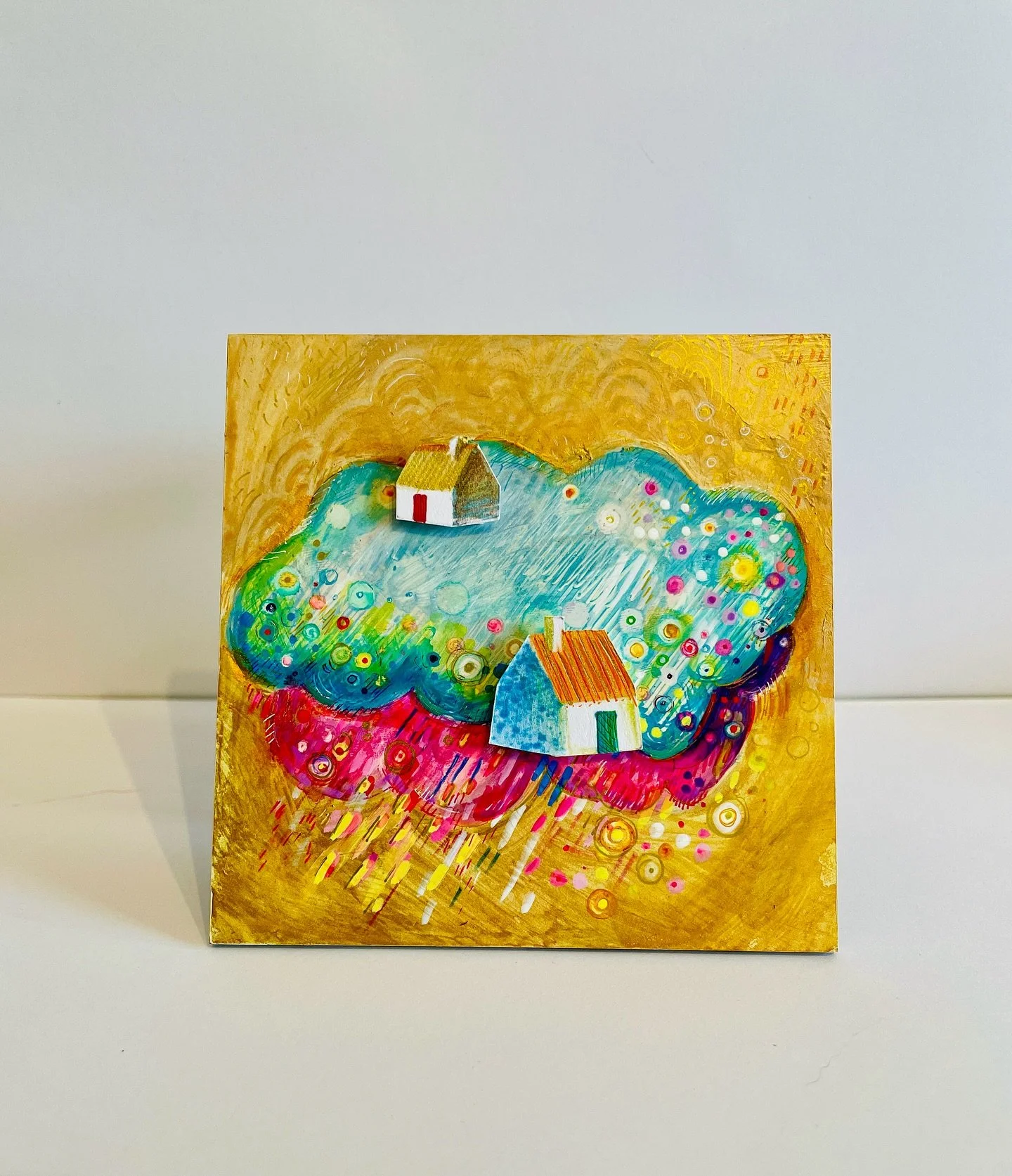 New work from the studio this week. Klimt Clouds available from my store on big cartel. Link can be found in the bio ☝️ up above . 
Have a wonderful weekend all! #art #artforsale #artforwalls #originalart #irishartist #artcollector #supportthearts