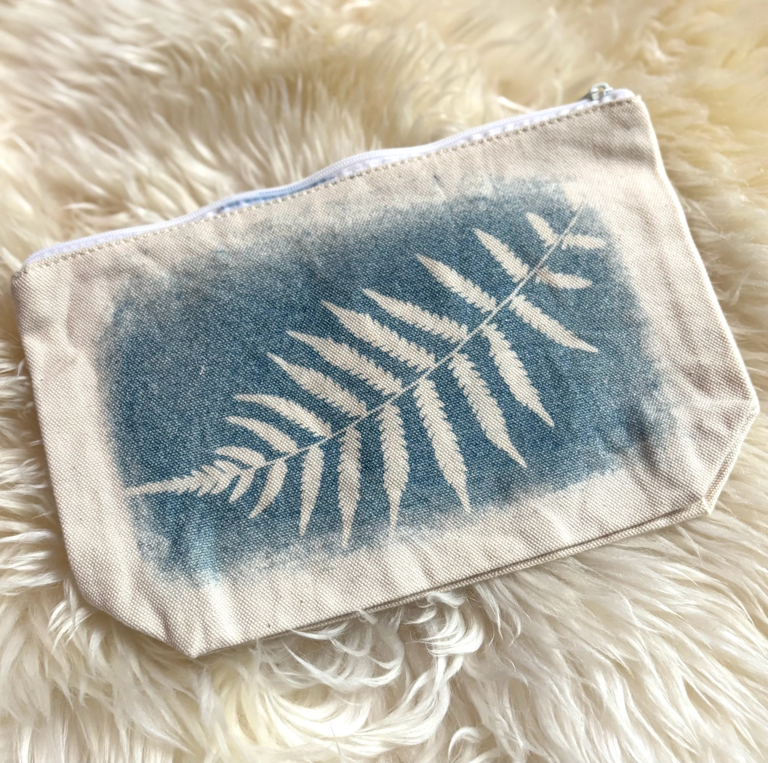 Cyanotype zipper pouch