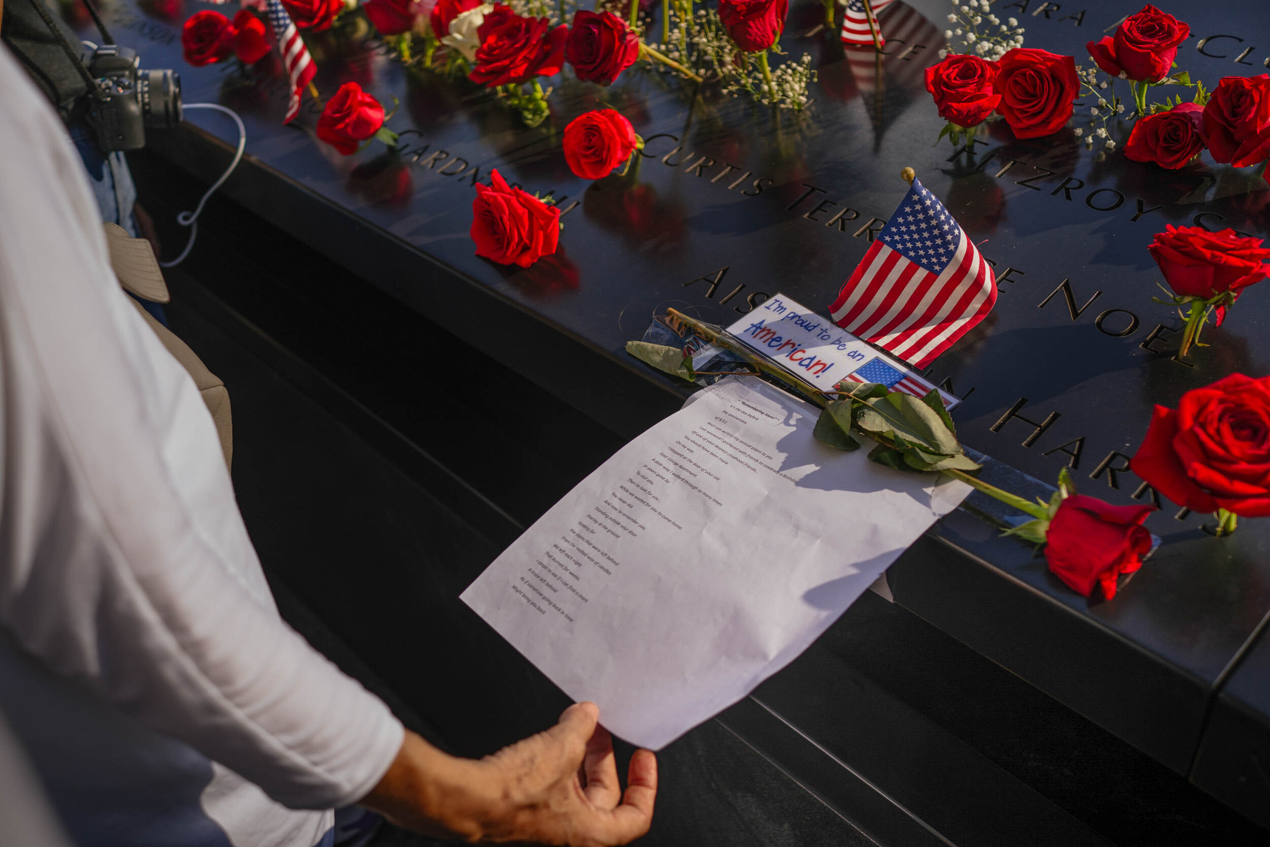  Mourners remember 9/11 victims at ground zero on 18th anniversary of terror attacks of September 11, 2001.  