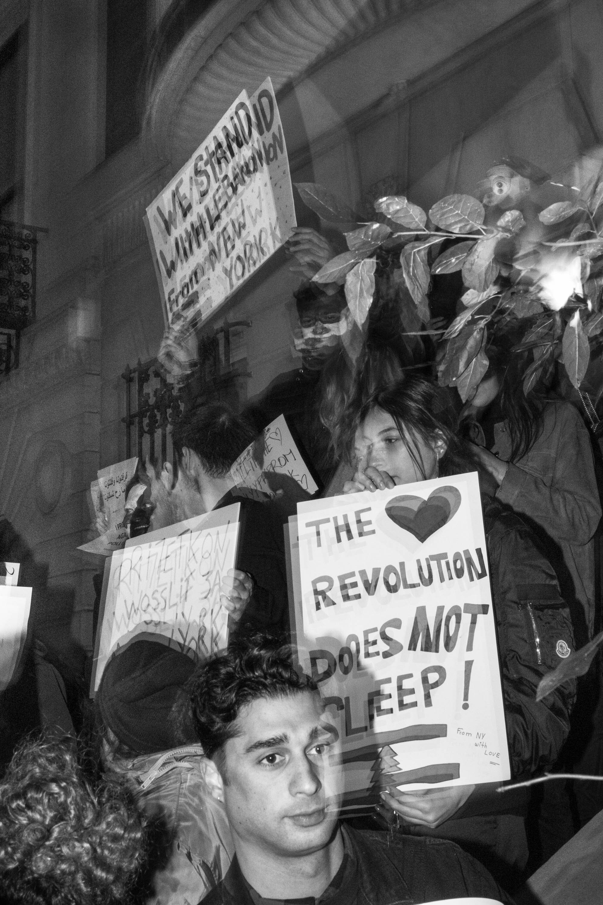  Protesters in front of the Lebanese consulate in New York City during the protest in solidarity with the Lebanese people, October 18th 2019 